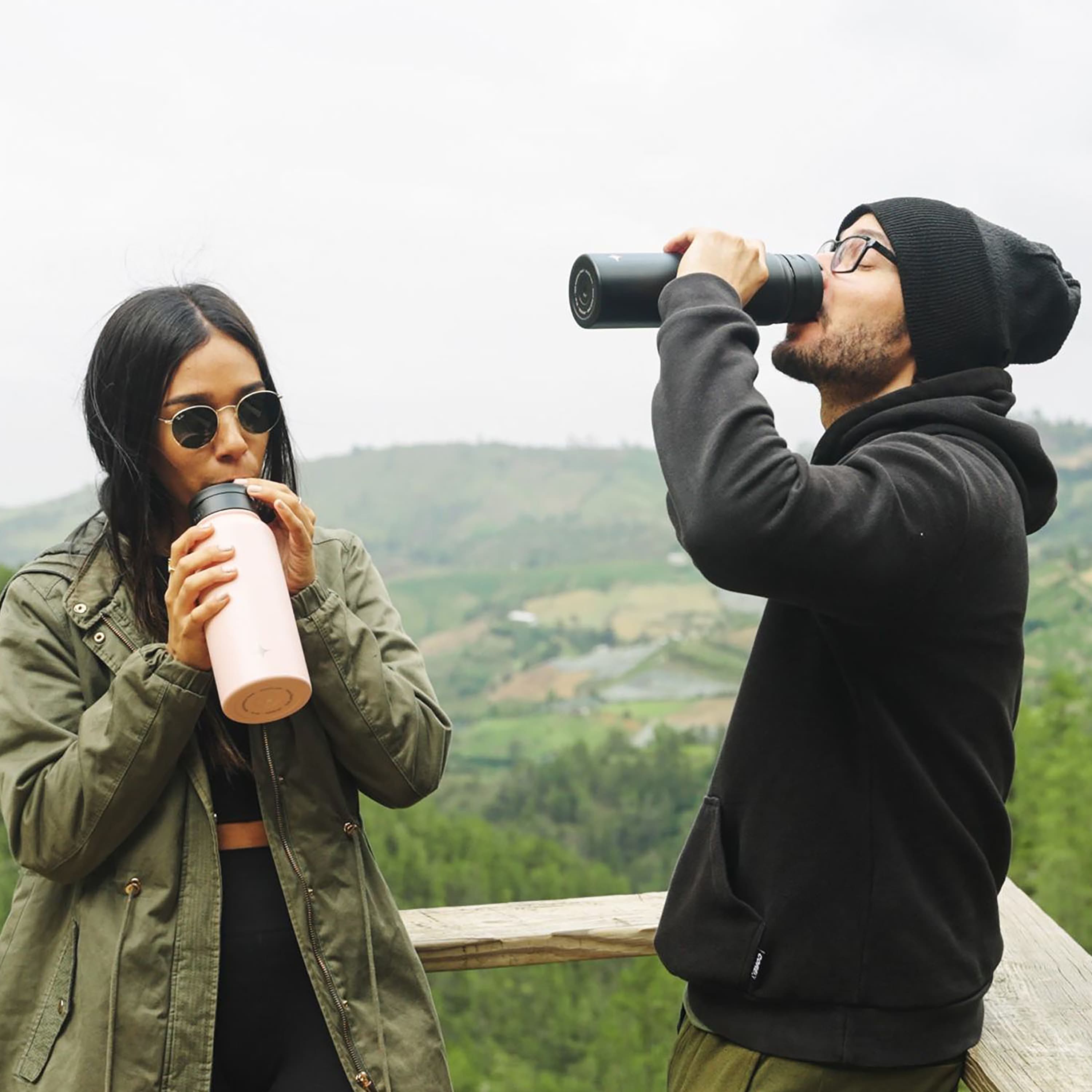 JoyJolt® 32oz. Vacuum Insulated Water Bottle With Flip Lid & Sport Straw Lid