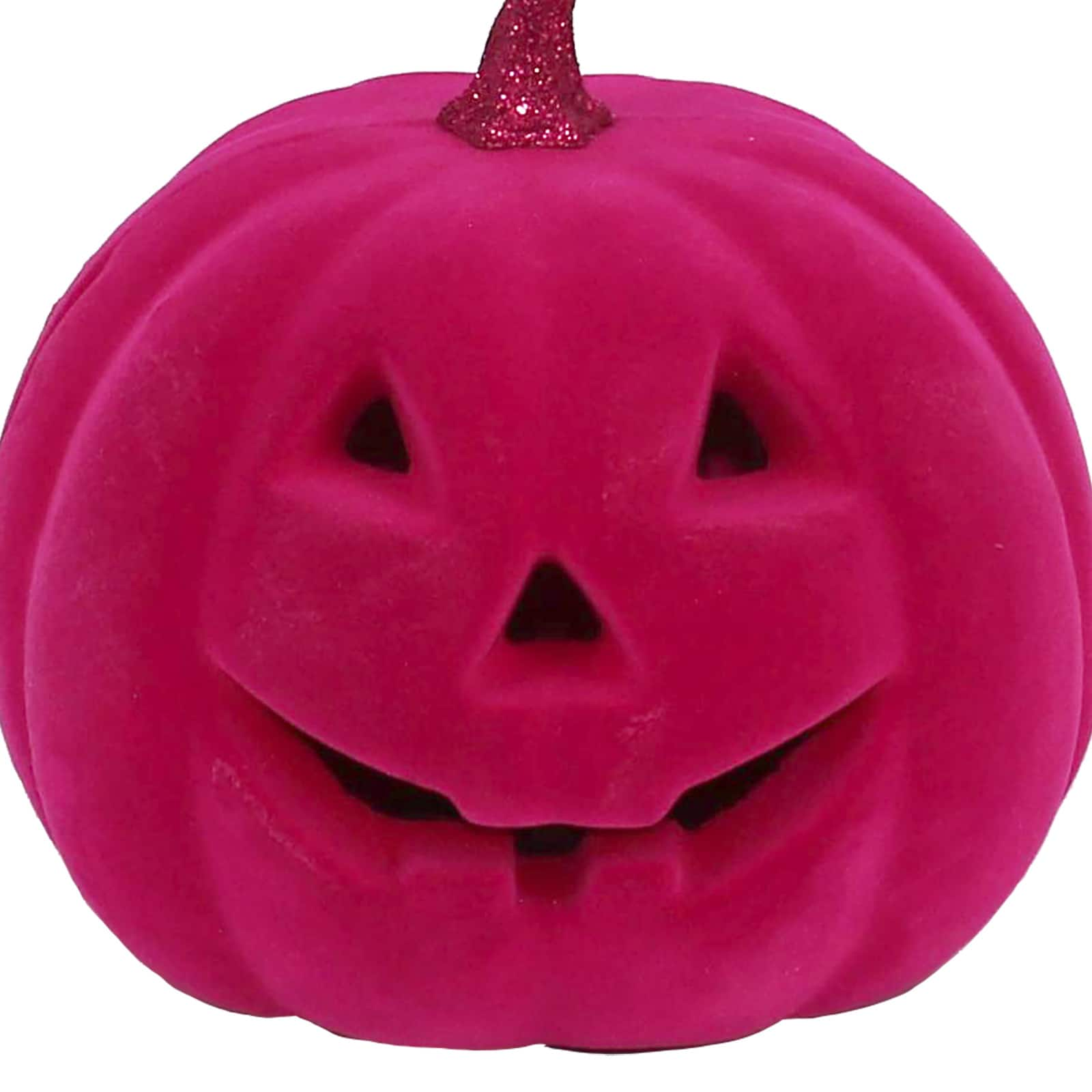 6.5&#x22; Hot Pink Flocked Light Up Jack-O-Lantern by Ashland&#xAE;