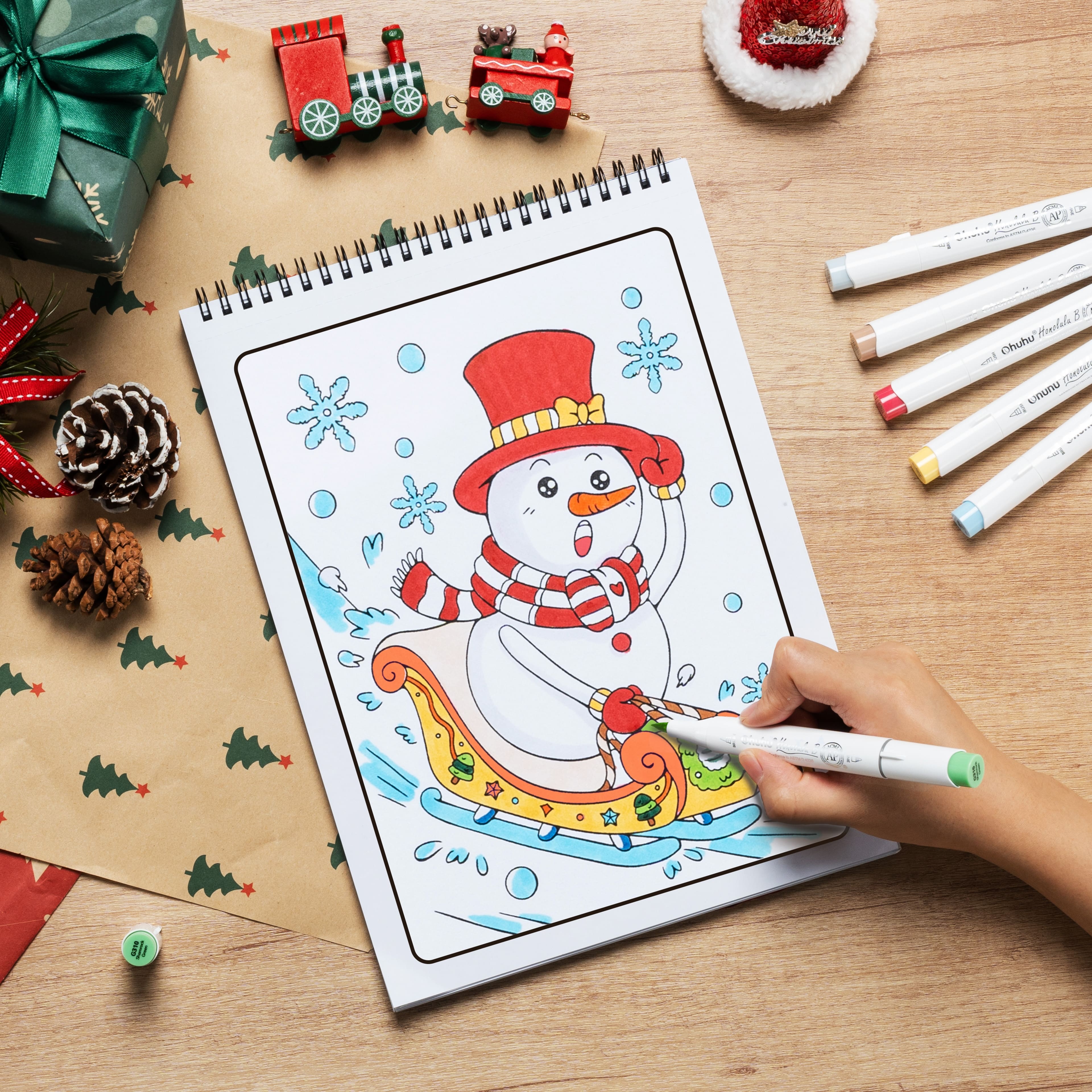 Ohuhu&#xAE; Merry Little Paws Coloring Activity Book &#x26; Premium Markers