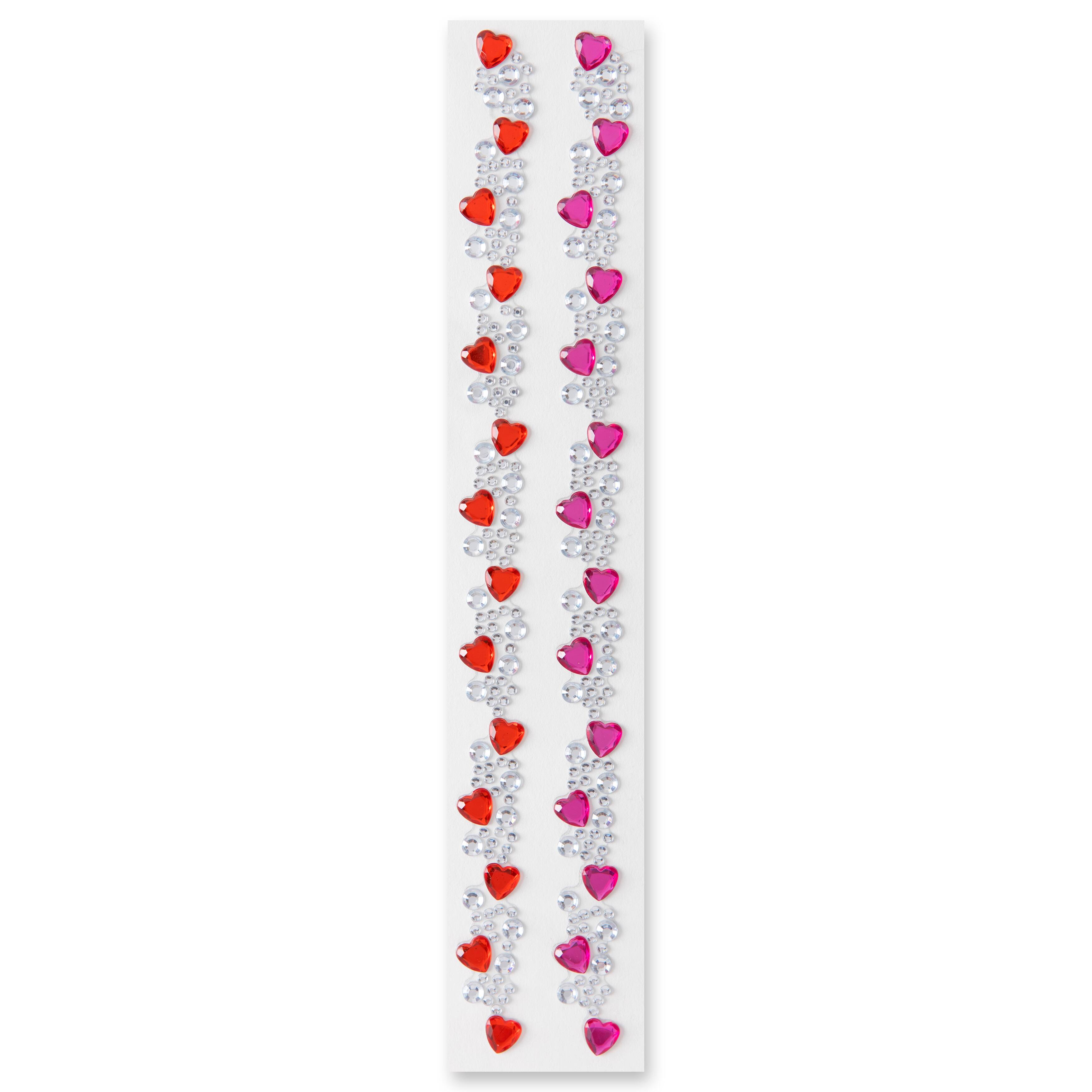 12 Packs: 2 ct. (24 total)  Hearts Strip Bling Stickers by Recollections&#x2122;