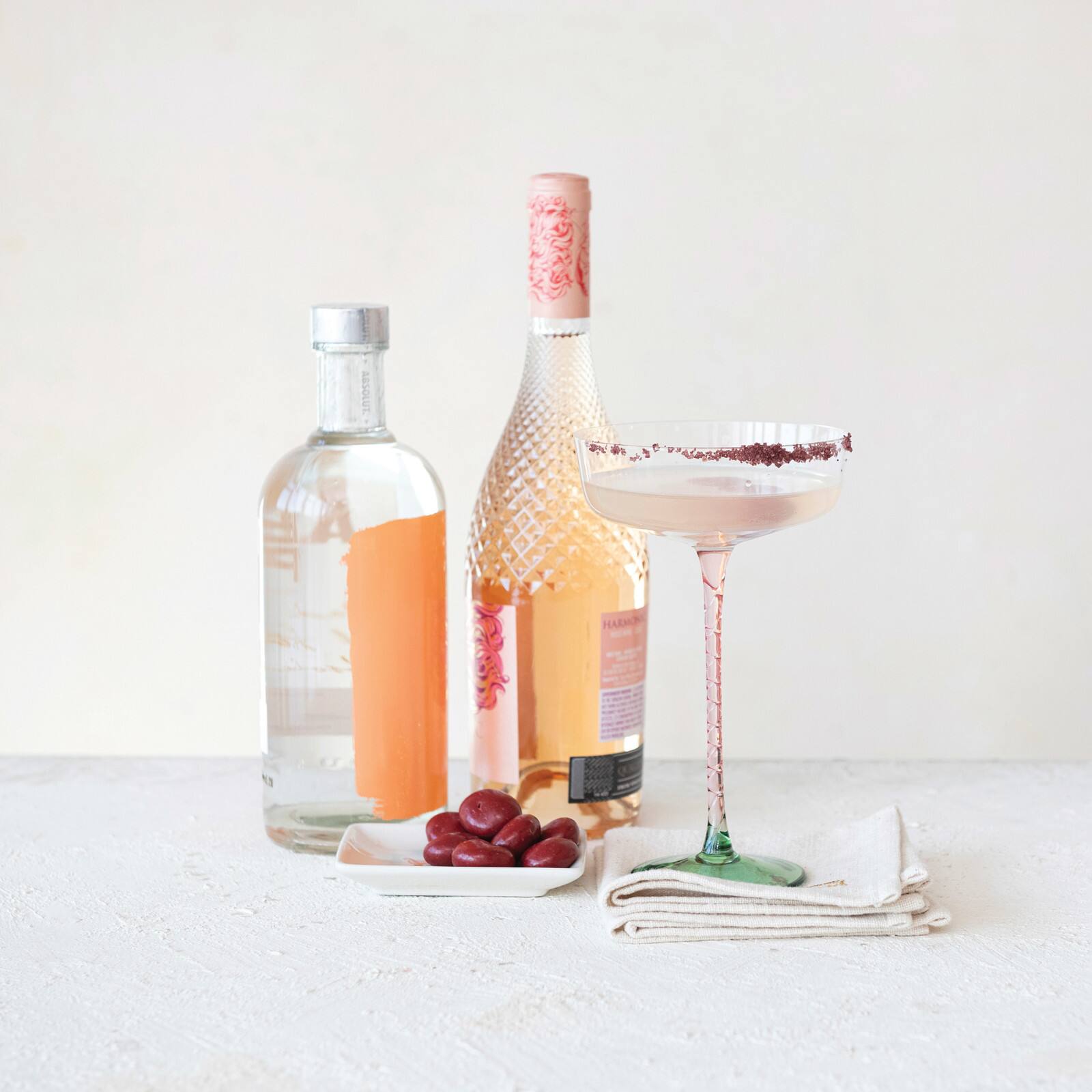 Hello Honey&#xAE; 10oz. Pink, Green &#x26; Clear Champagne Coupe Glass
