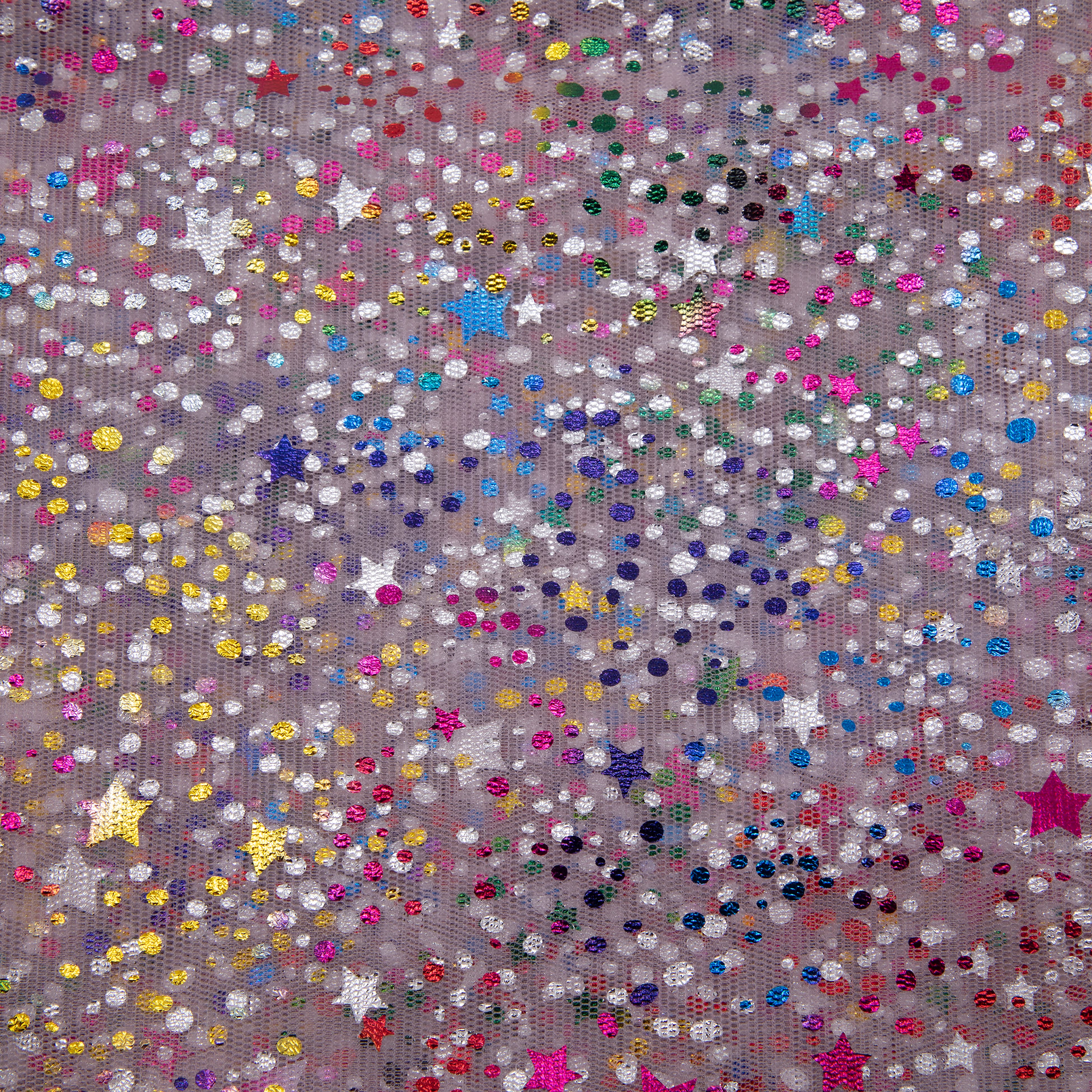 Light Pink Stars Mesh Polyester Fabric