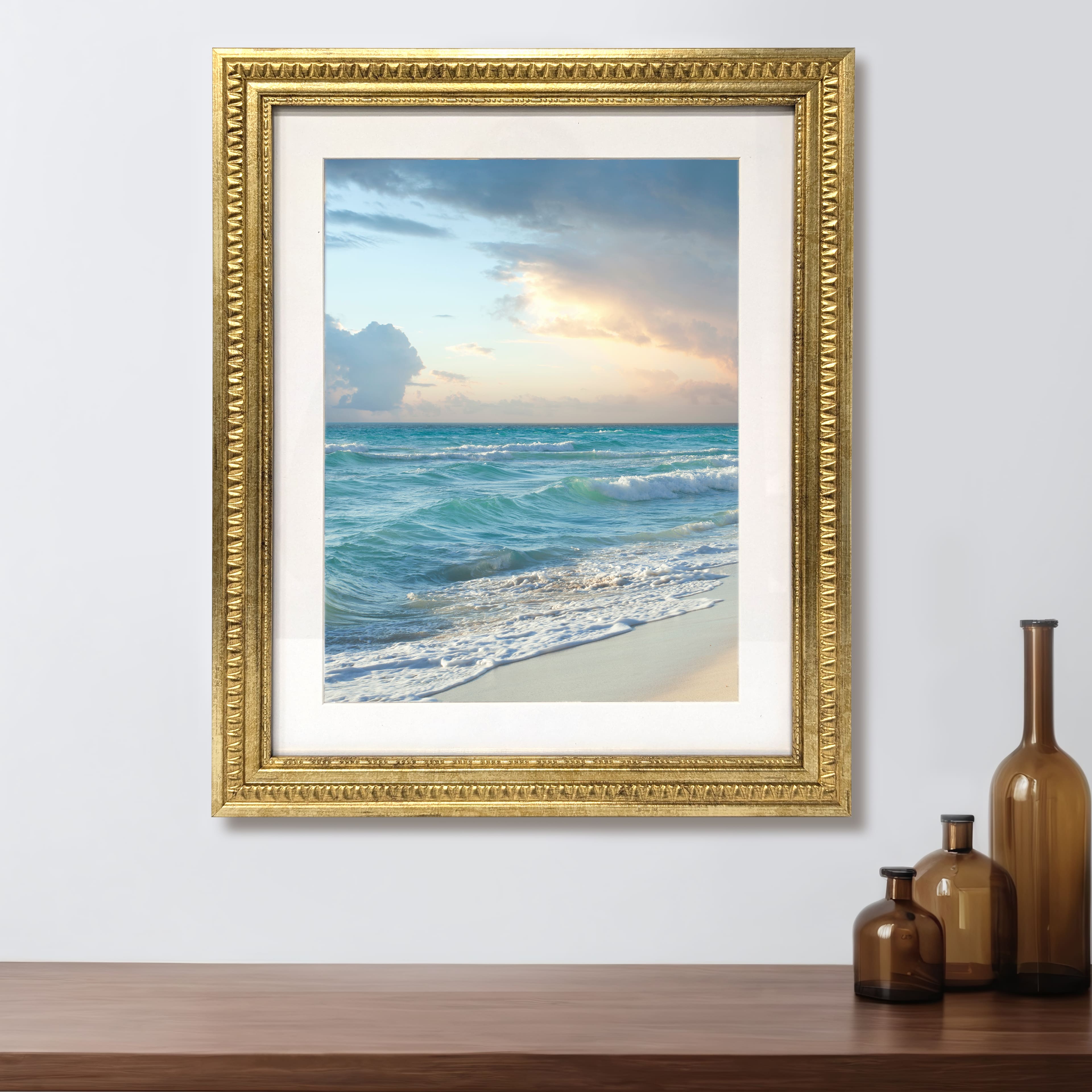 Home 9" x 12" Gold Fredrick Frame with Mat by Studio Décor®