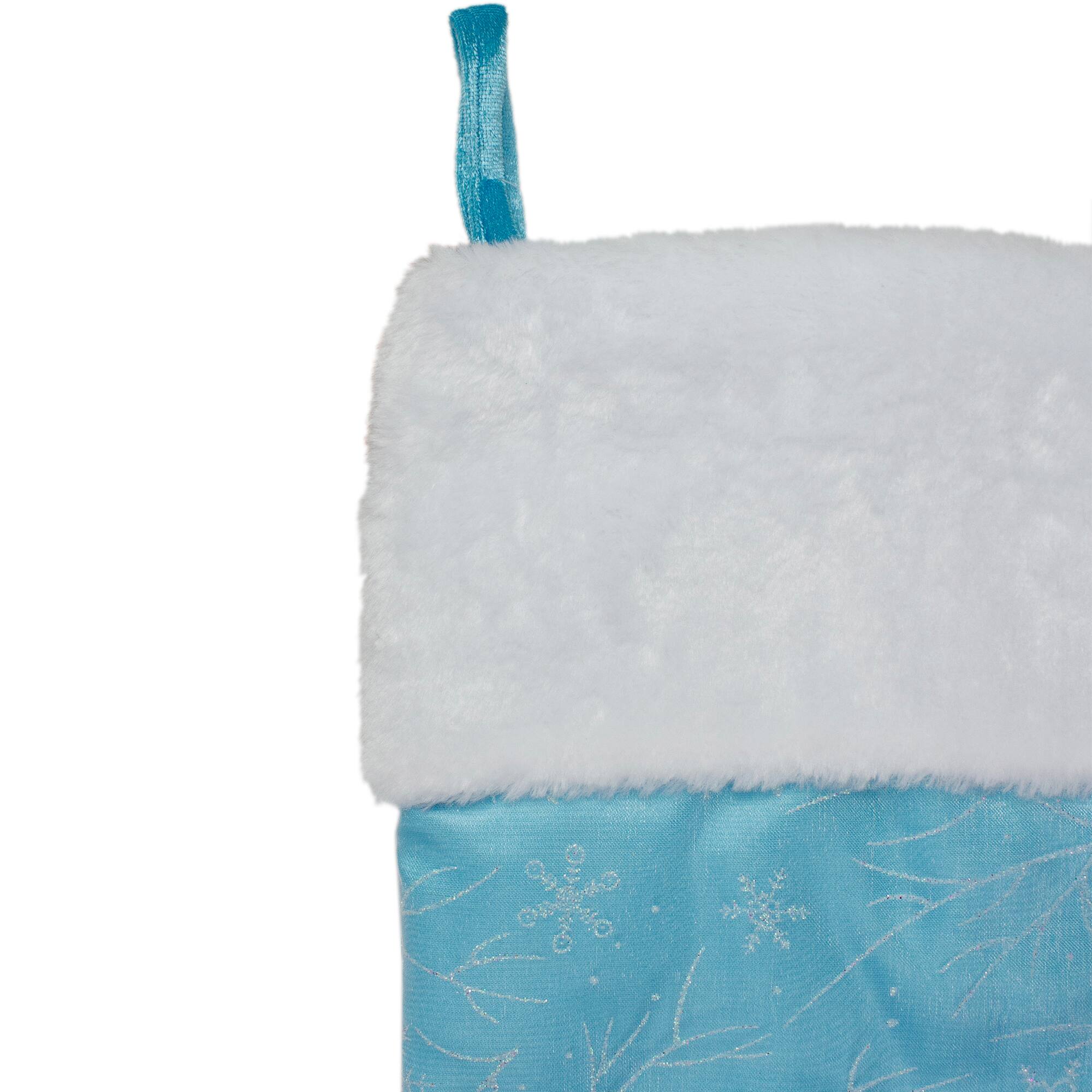 20.5" Glitter Snowflake Christmas Stocking, Blue