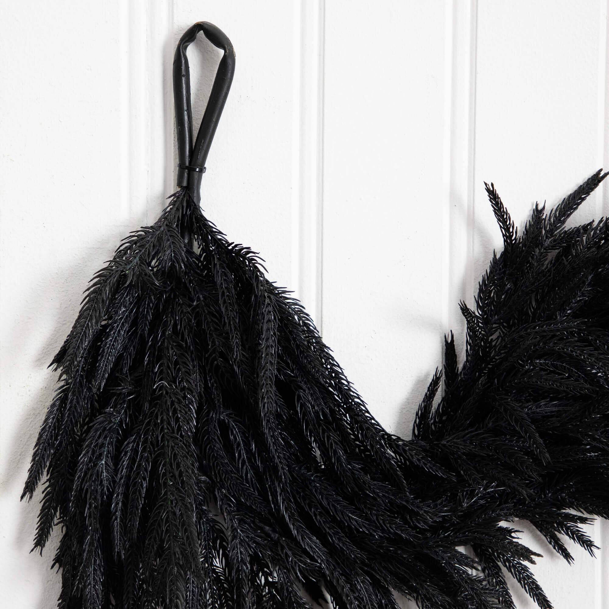4ft. Artificial Real Touch Halloween Black Norfolk Island Pine Garland with Natural Look