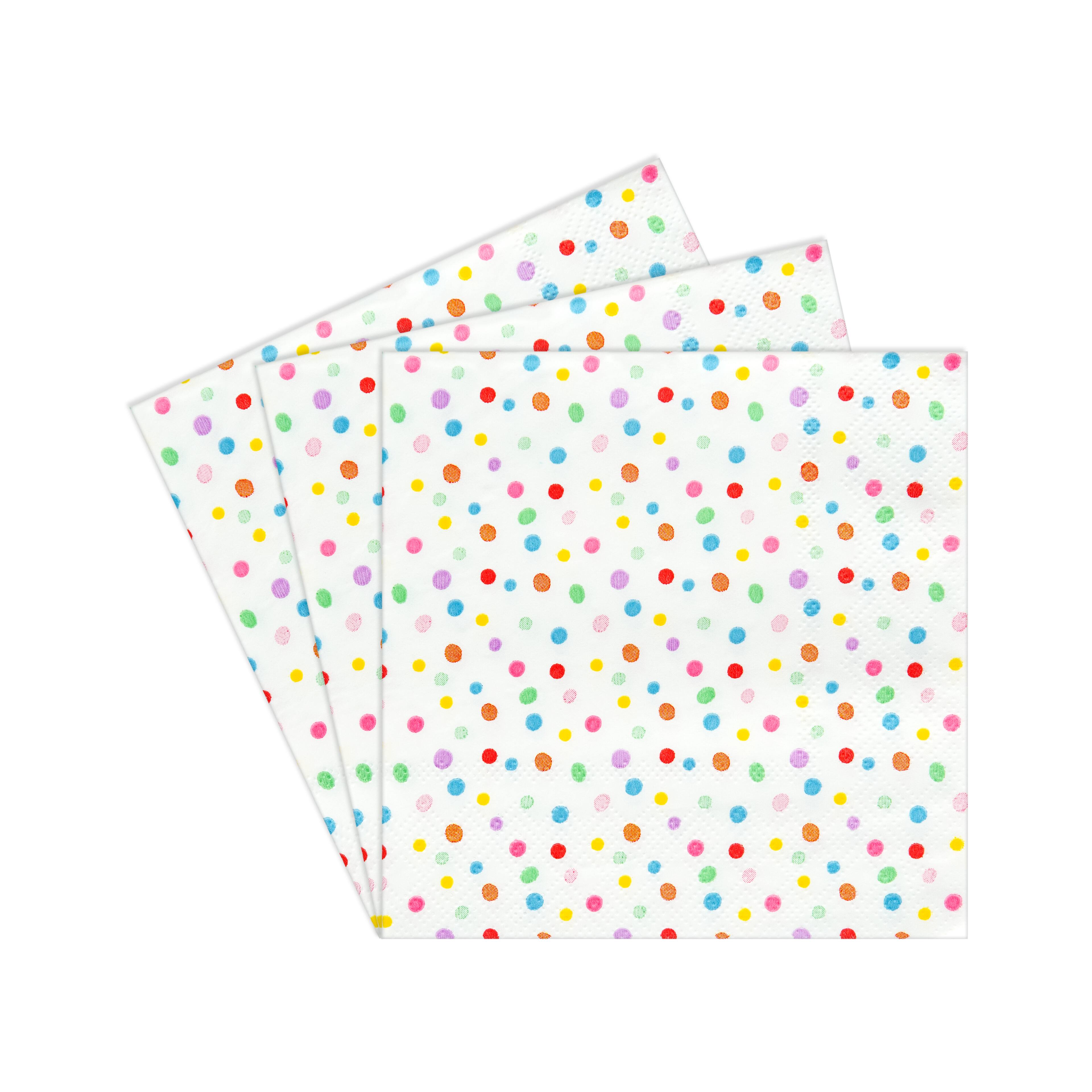 Multicolor Dots Paper Beverage Napkins by Celebrate It&#x2122;, 20ct.
