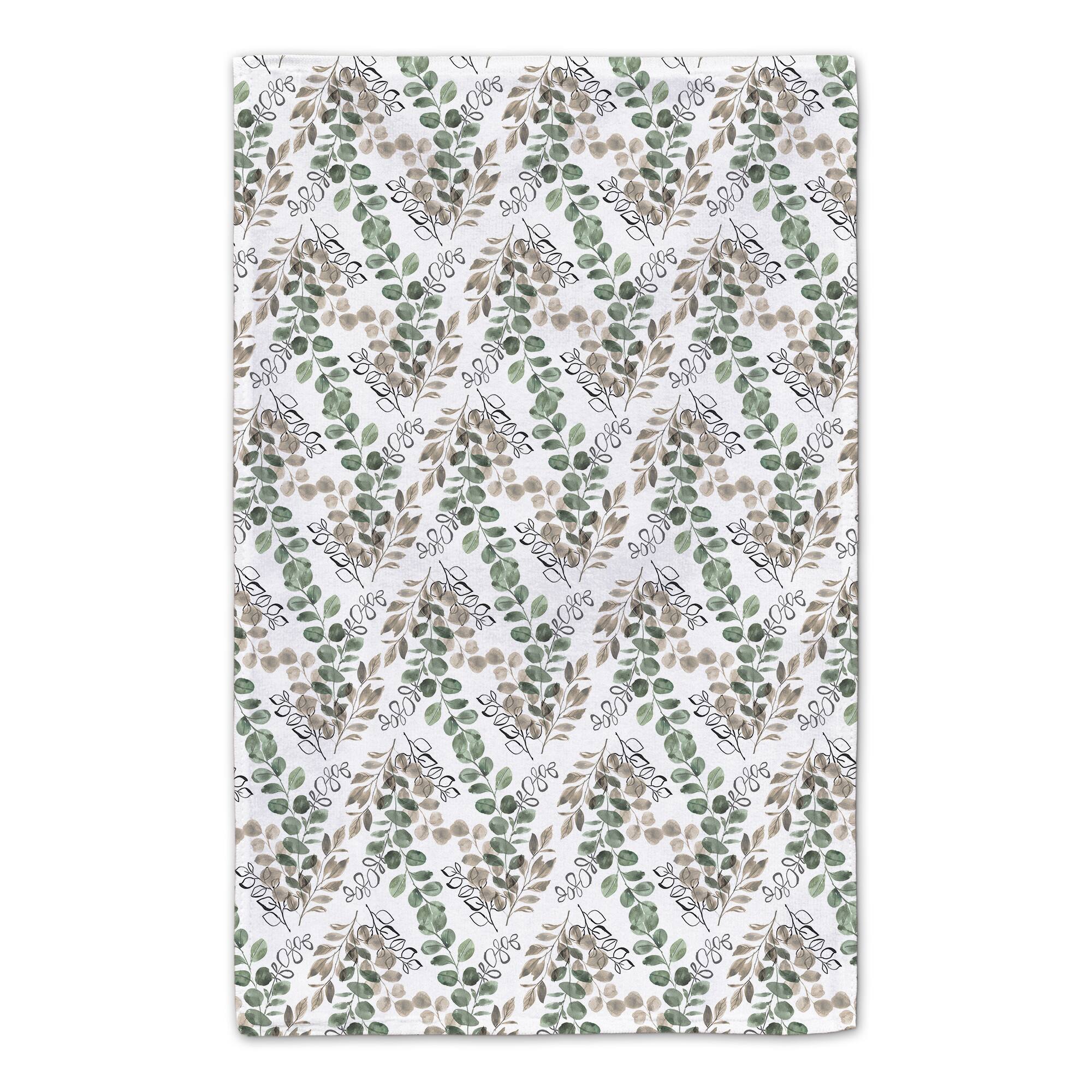 Sage Tan Leaves 16" x 25" Towel Set