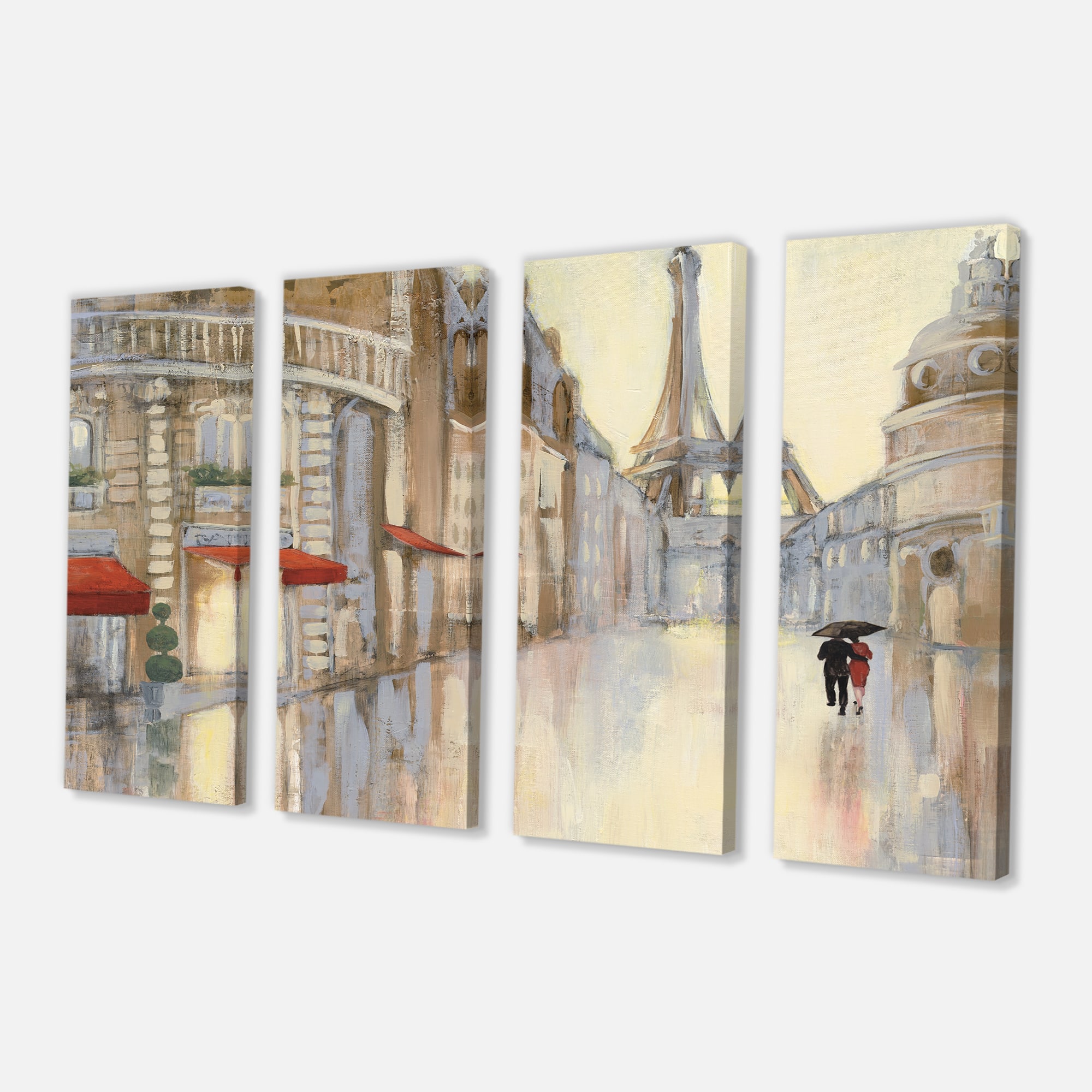 Designart - Love in Paris III - Romantic French Country Premium Canvas Wall Art 