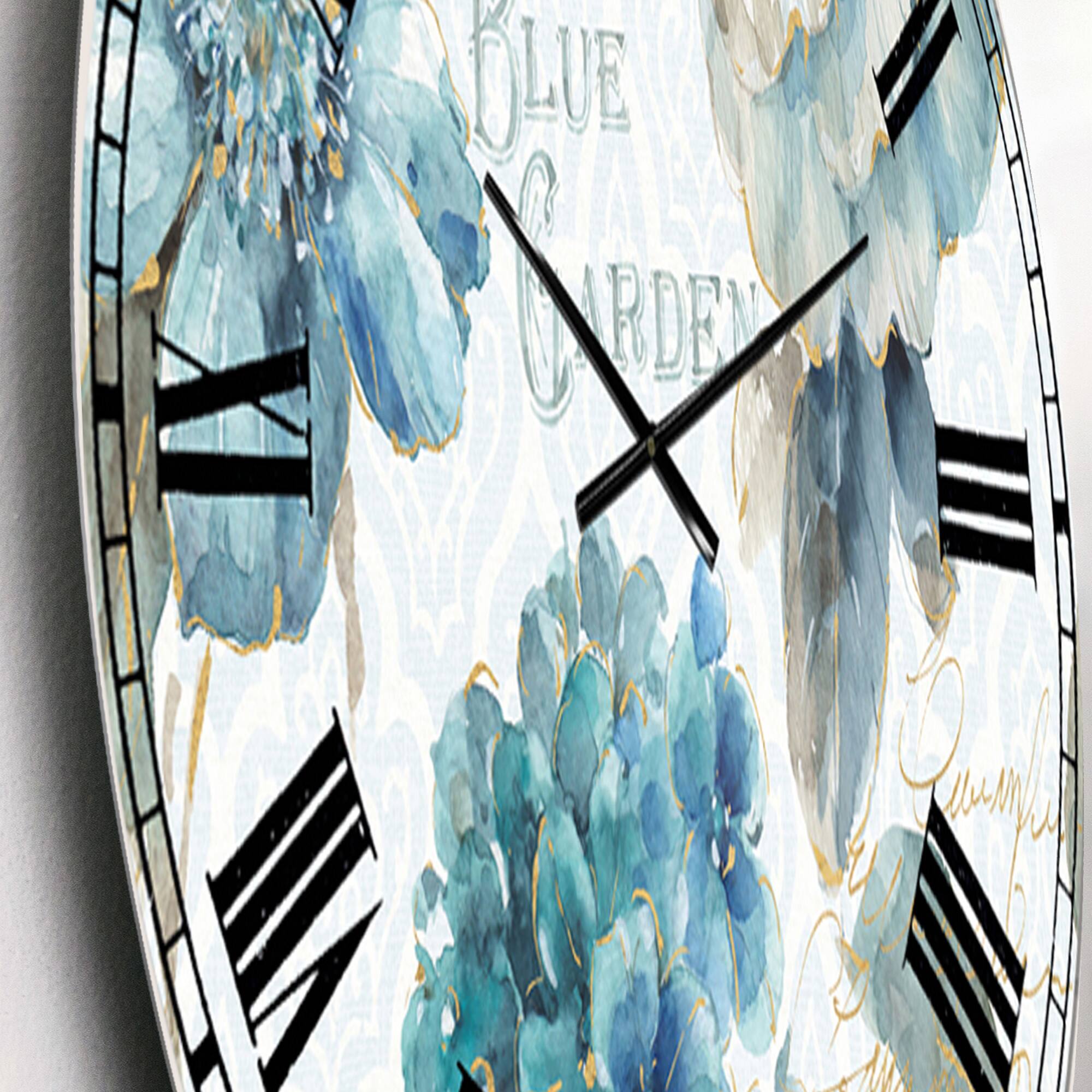 Designart 'My Greenhouse Cottage Flowers I Traditional Wall Clock