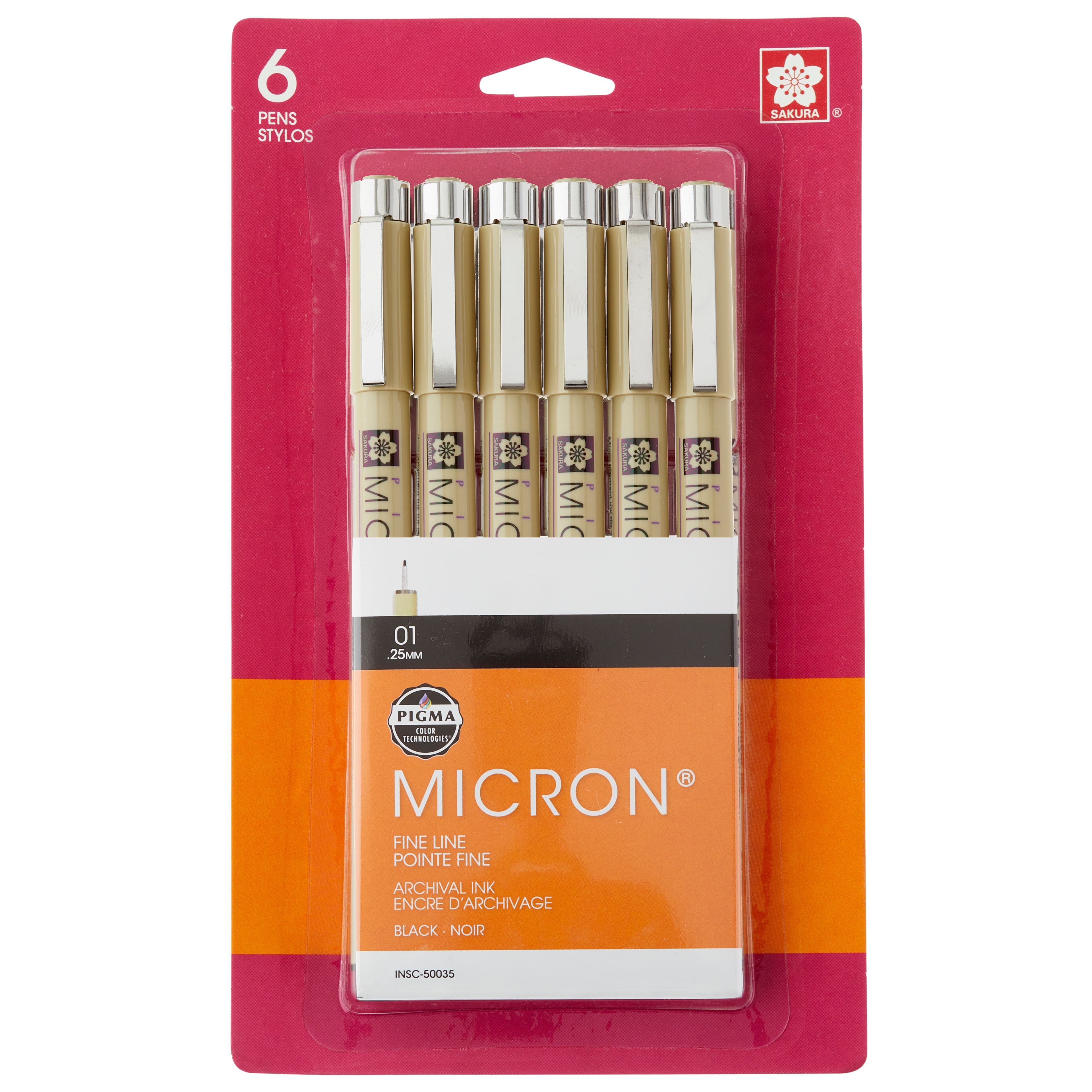 6 Packs: 6 ct. (36 total) Pigma&#xAE; Micron&#x2122; 01 Fine Line Black Pens
