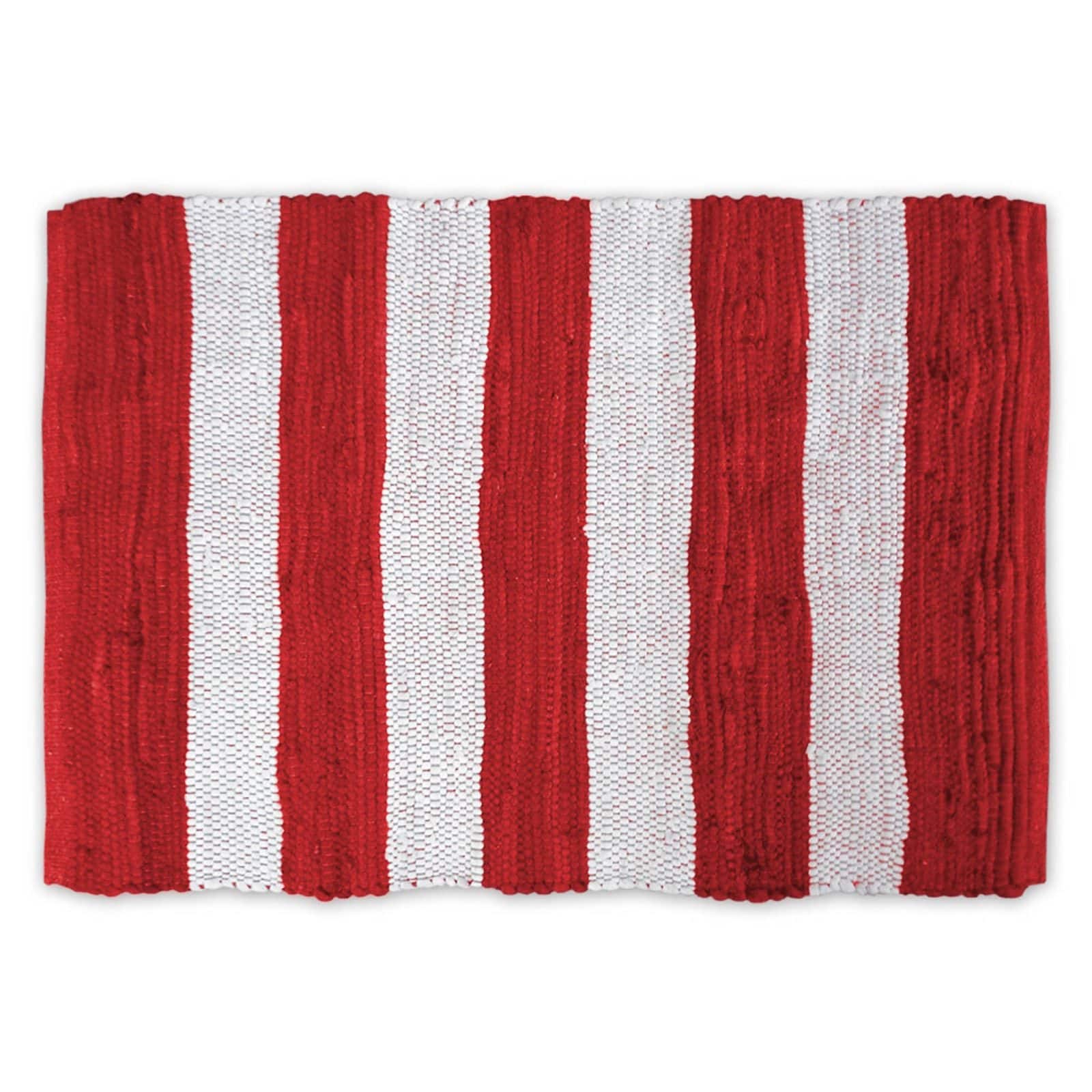 DII&#xAE; Red &#x26; White Stripe Rag Rug 2ft. x 3ft.