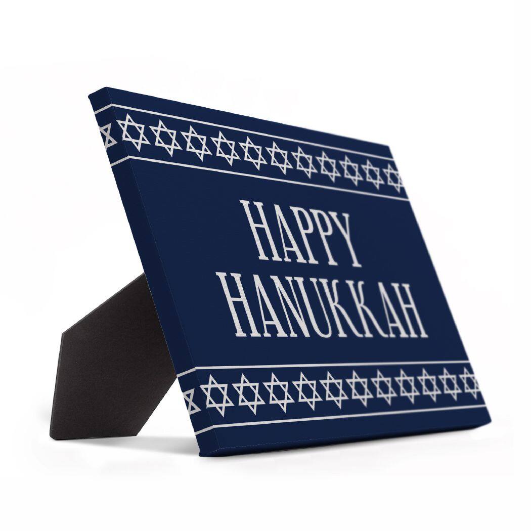 Happy Hanukkah Stars 8x10 Tabletop Canvas