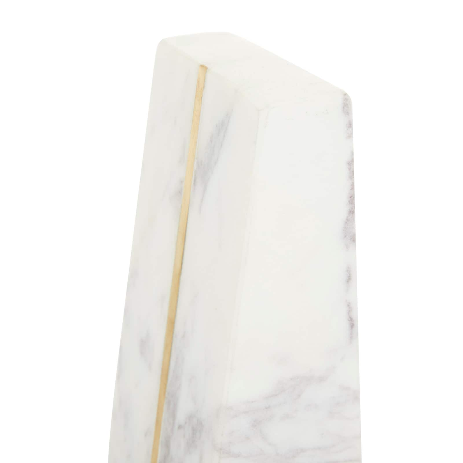 CosmoLiving by Cosmopolitan White Marble Glam Bookends, 6&#x22; x 3&#x22; x 2&#x22;