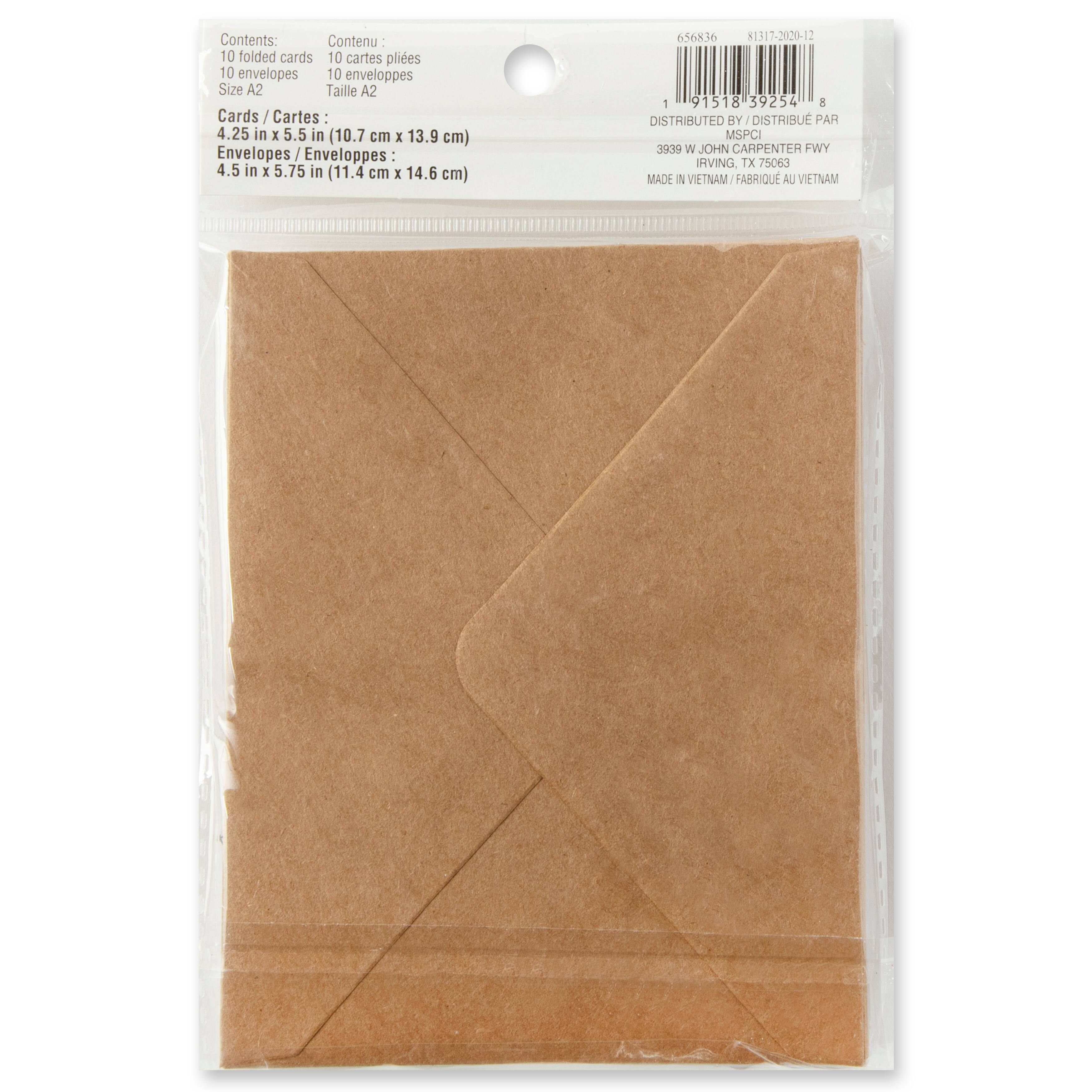 12 Packs: 10 ct. (120 total) 4.25" x 5.5" Kraft Scalloped Folded Cards & Envelopes by Recollections™
