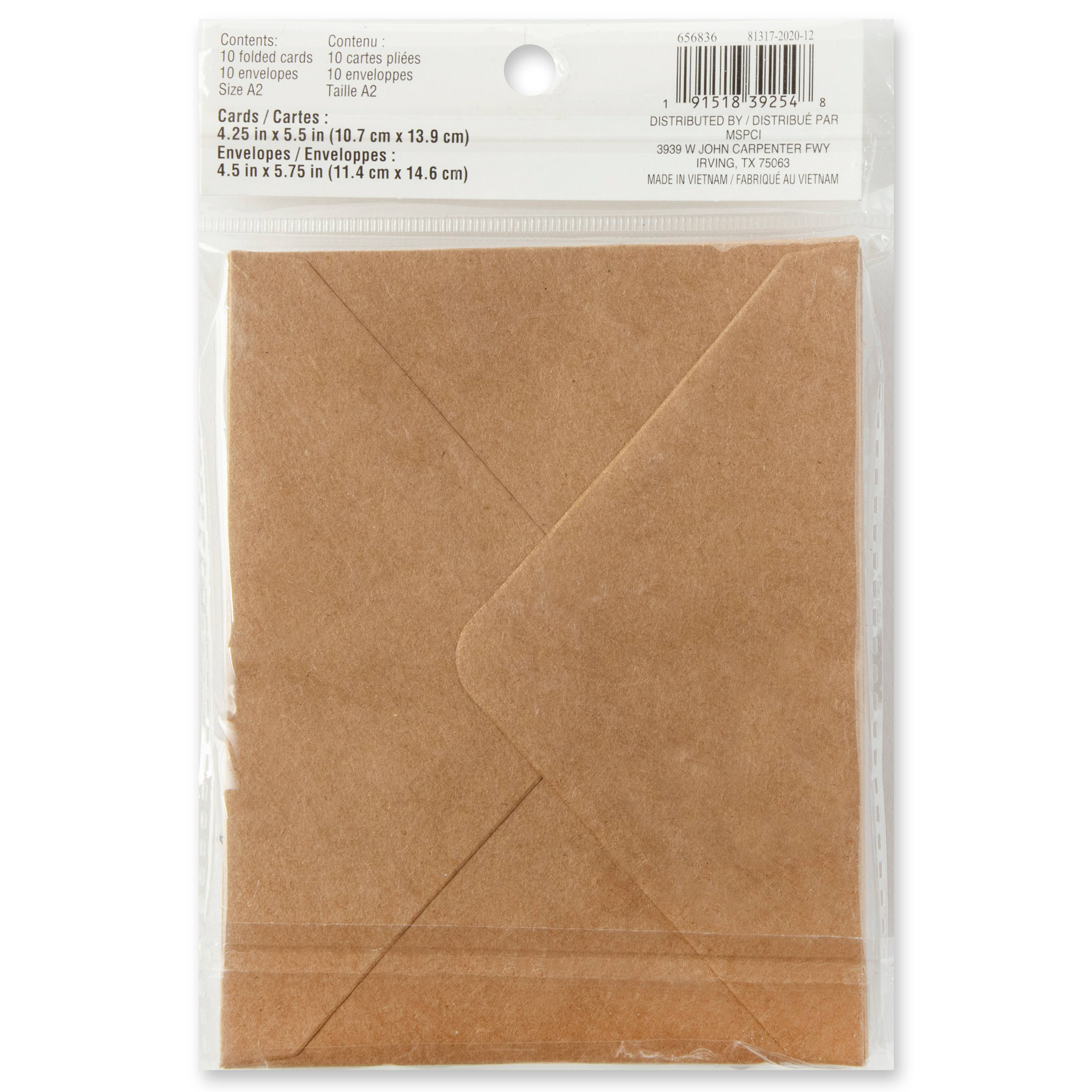 12 Packs: 10 ct. (120 total) 4.25&#x22; x 5.5&#x22; Kraft Scalloped Folded Cards &#x26; Envelopes by Recollections&#x2122;