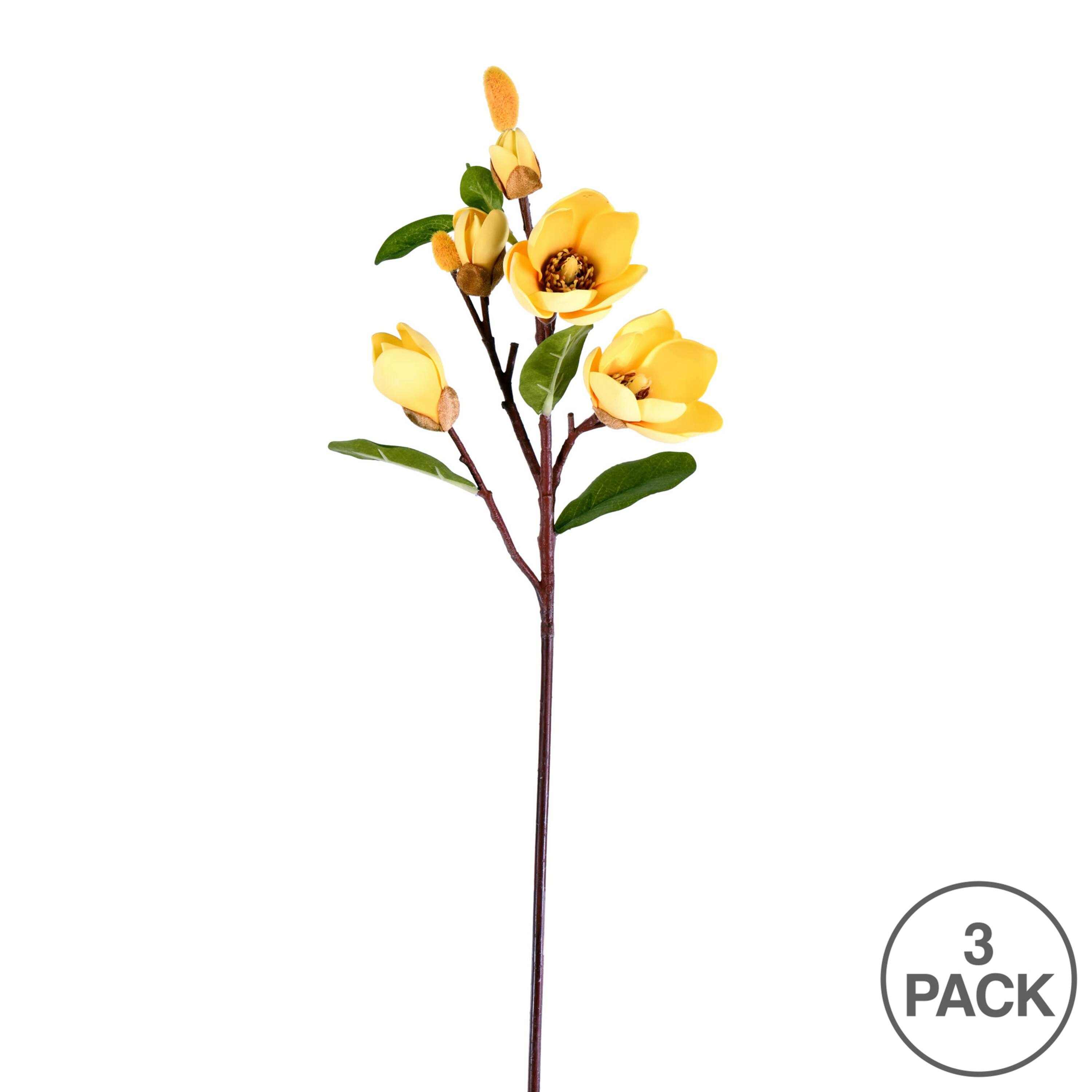 Yellow Magnolia Stem, 3ct.