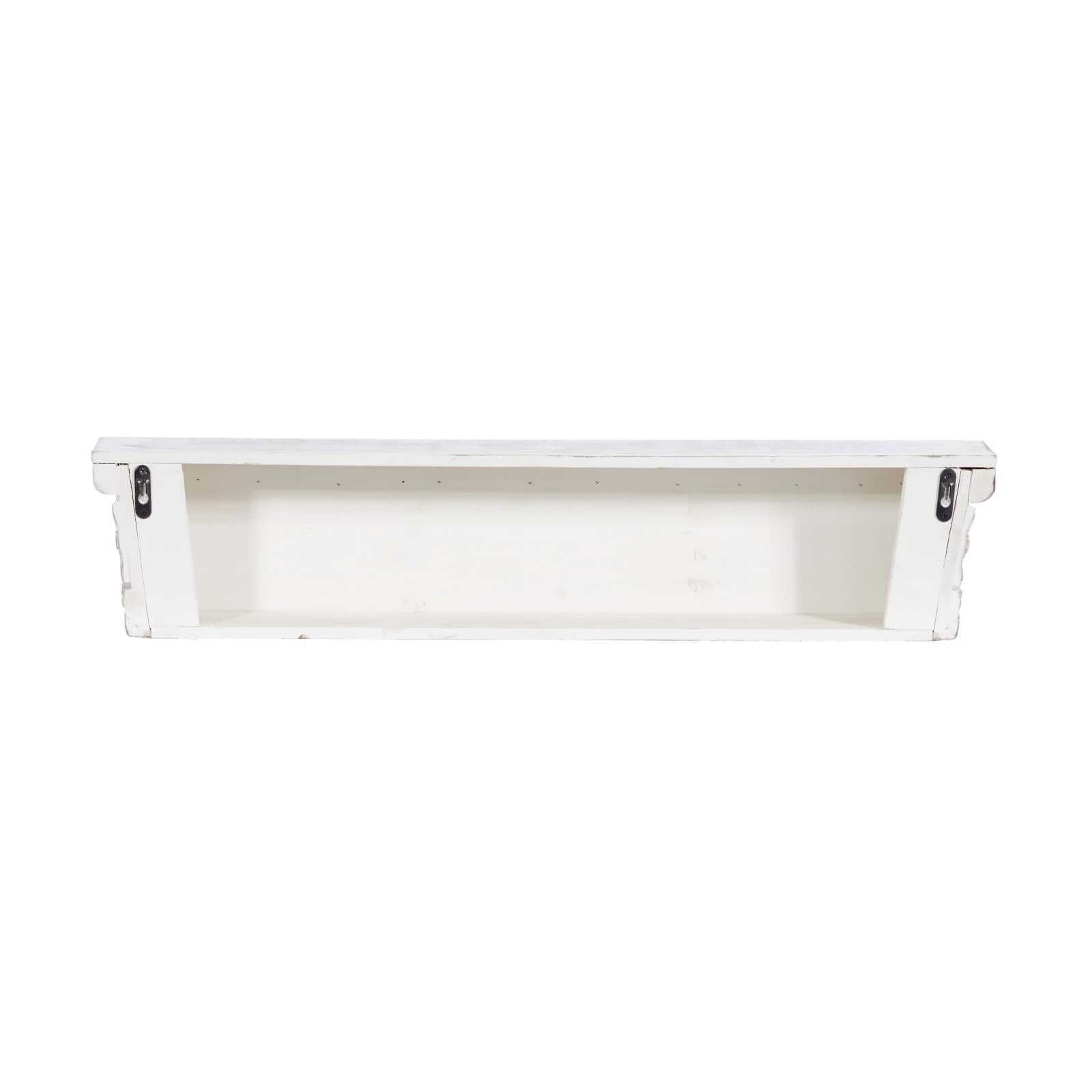 White Chinese fir wood Vintage Wall Shelf, 6