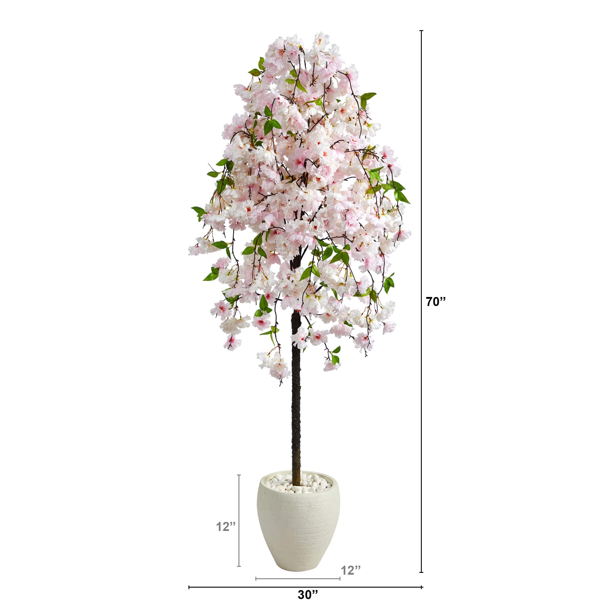 6ft. Cherry Blossom Artificial Tree in White Planter