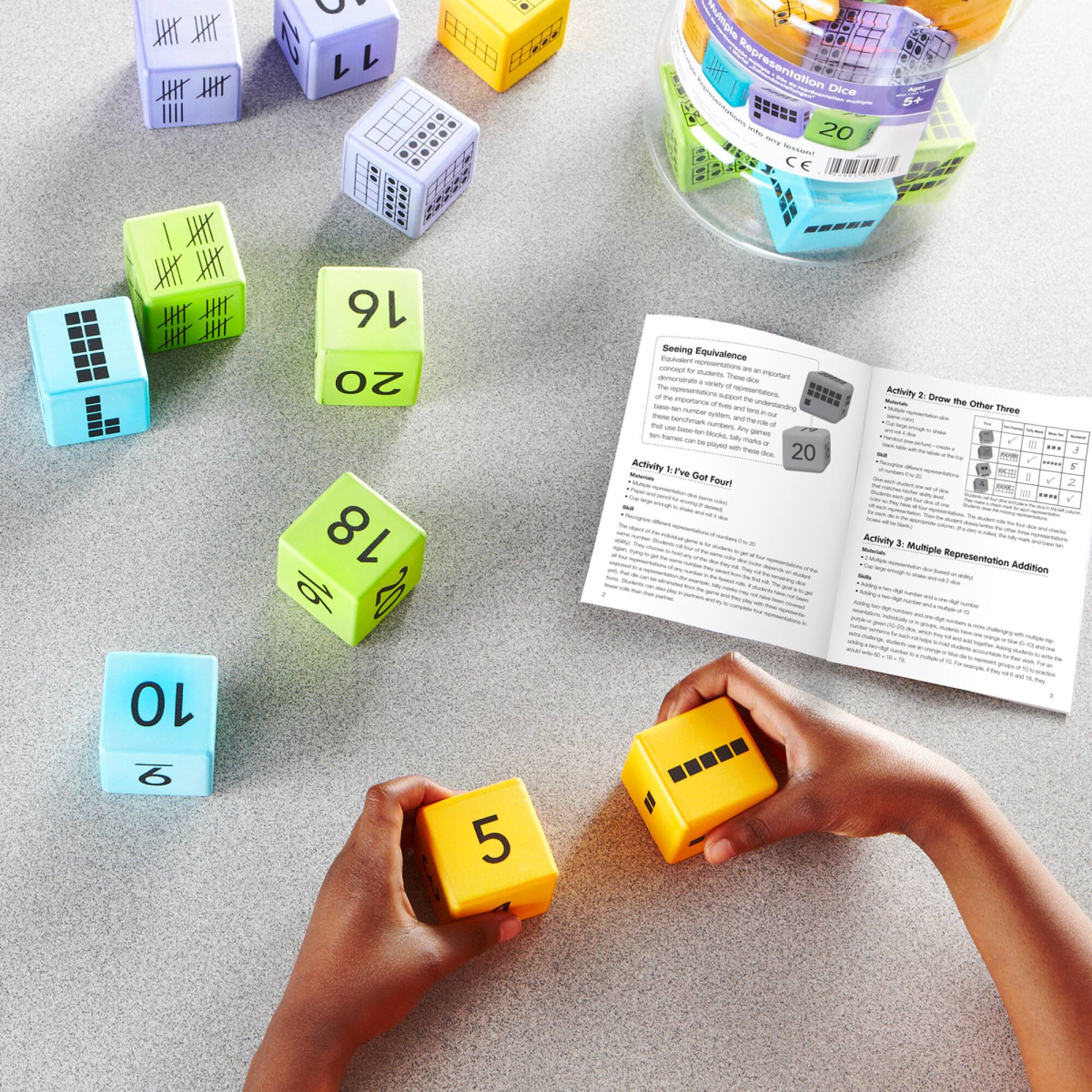hand2mind® Colorful Foam Number Representation Dice, 16ct.