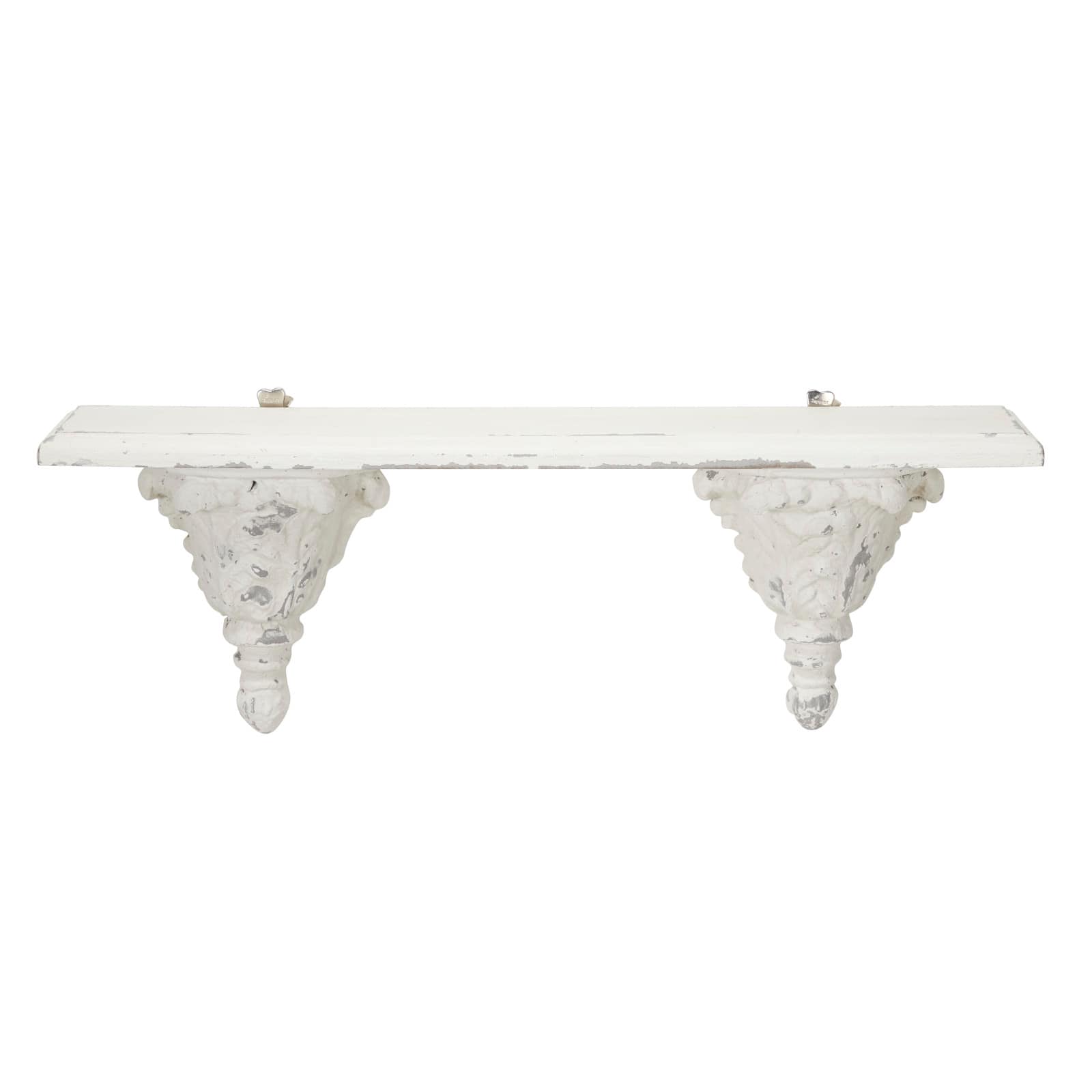 White Wood Vintage Wall Shelf, 11&#x22; x 32&#x22; x 6&#x22;