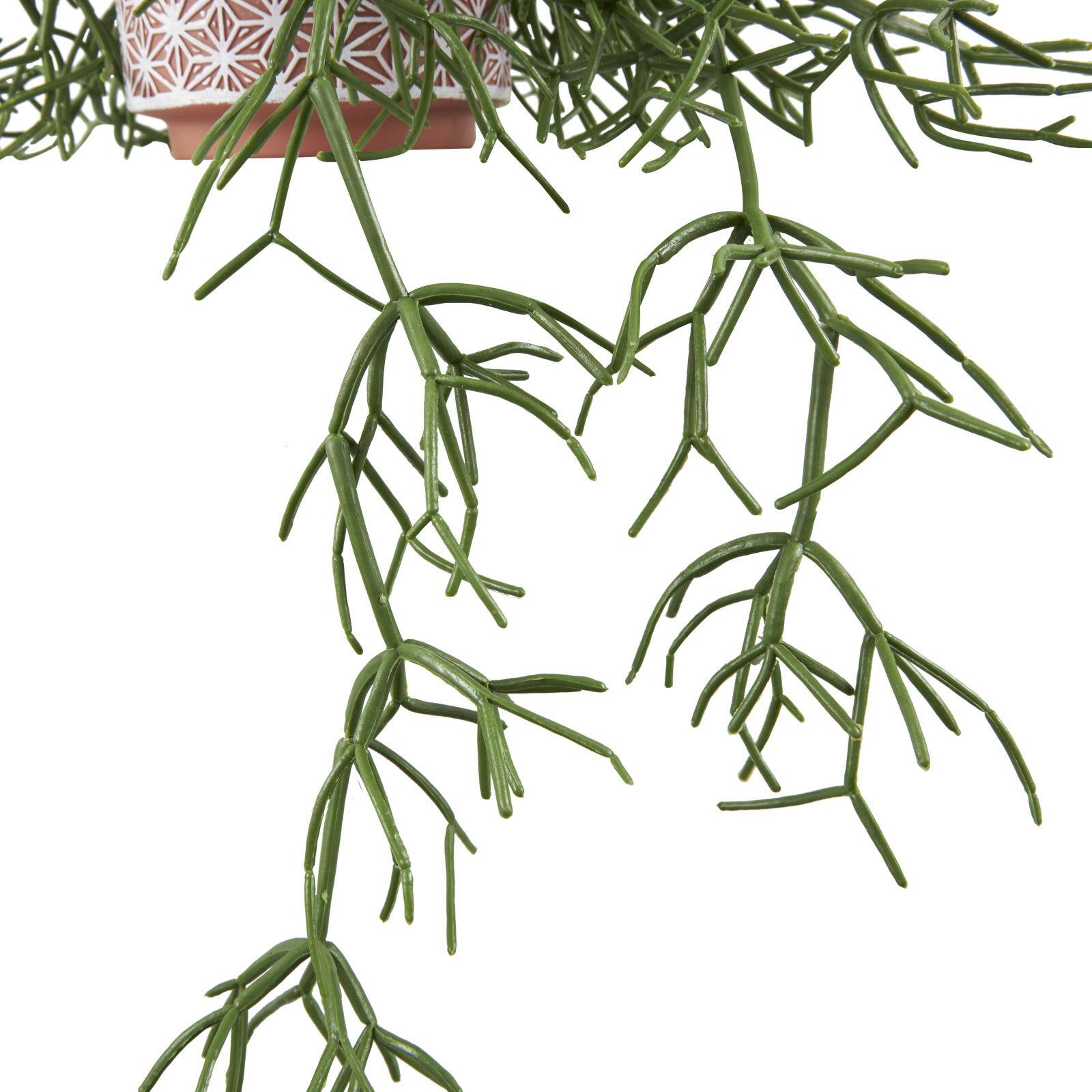 14" Faux Cascading Artificial Plant with Geometric Terracotta Pot