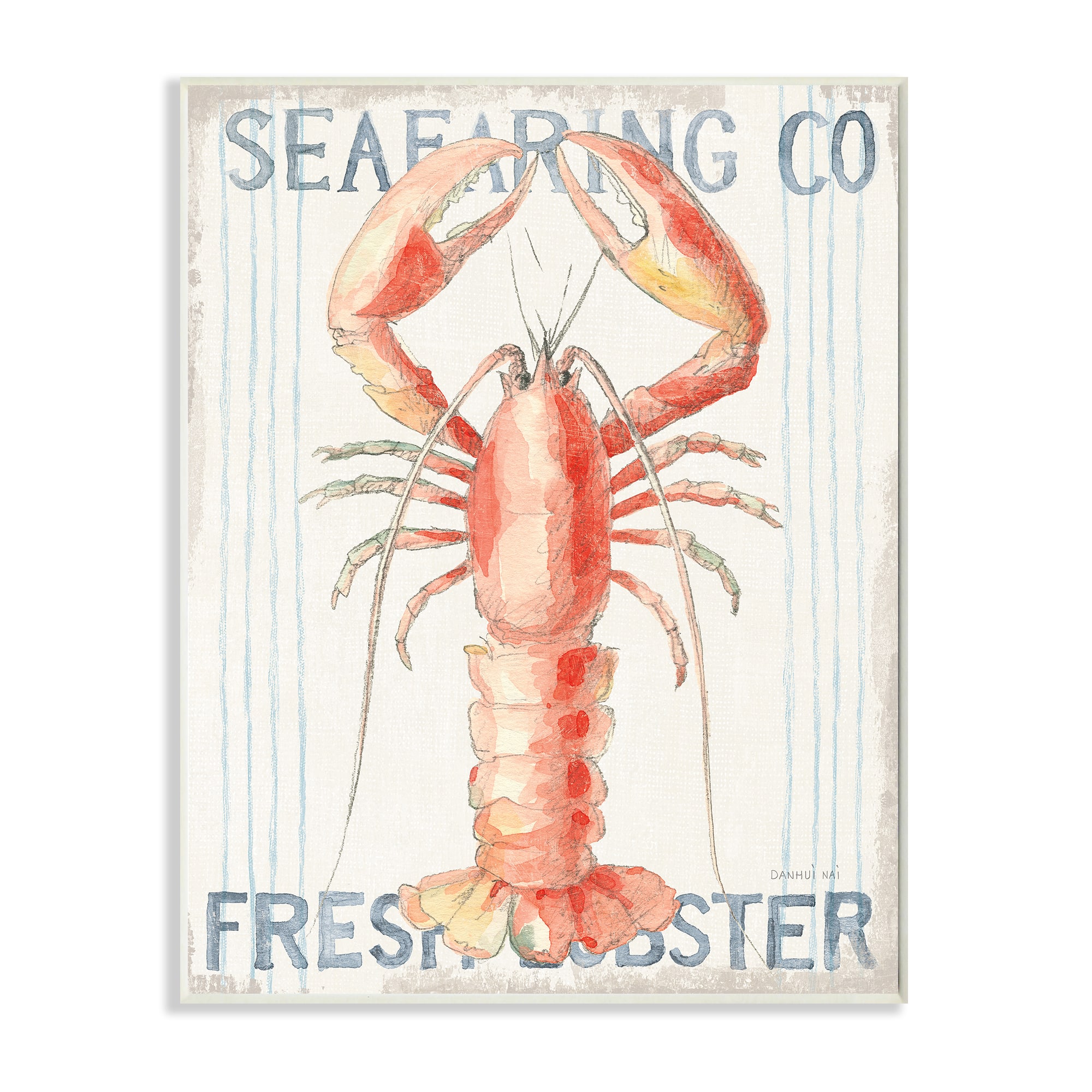 Stupell Industries Nautical Lobster Seafood Watercolor Wall Plaque