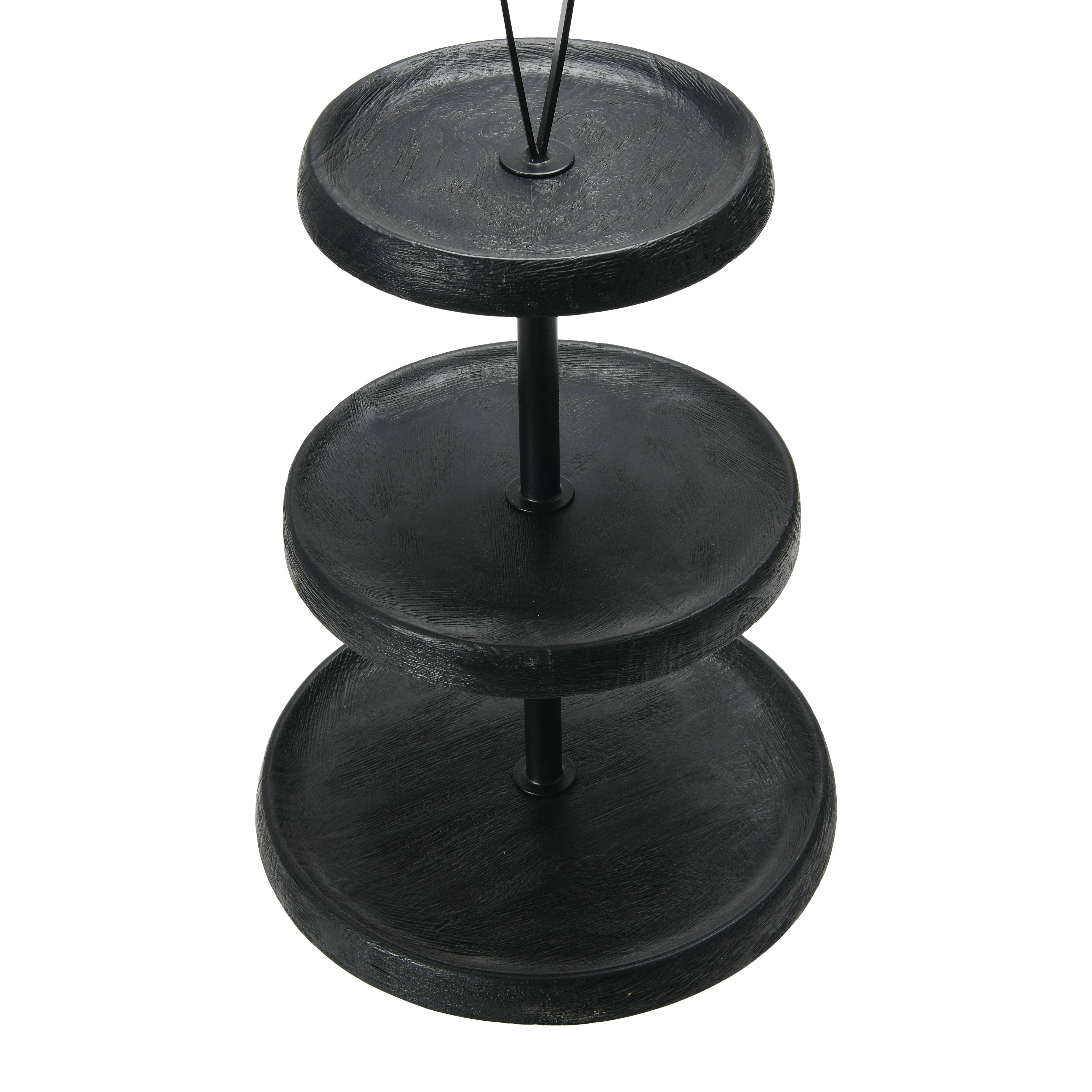 Hello Honey® 21.5" Black Elegant Modern 3-Tiered Tray