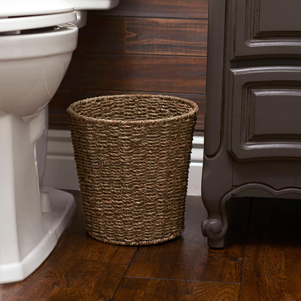 Household Essentials Seagrass Wicker Waste Basket