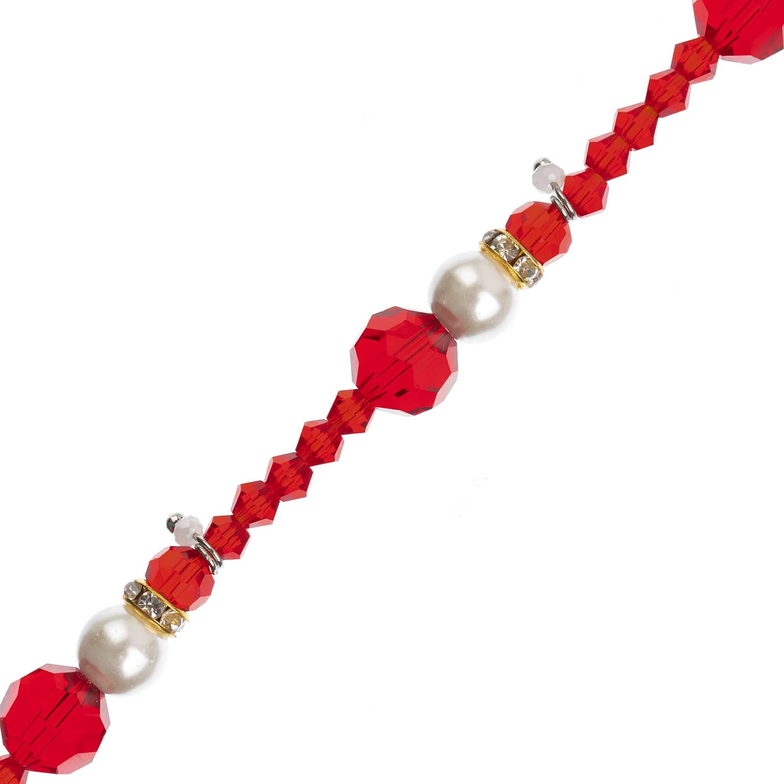 Crystal Lane DIY Holiday Christmas 7" Designer Crystal Glass Stack Bead Strand
