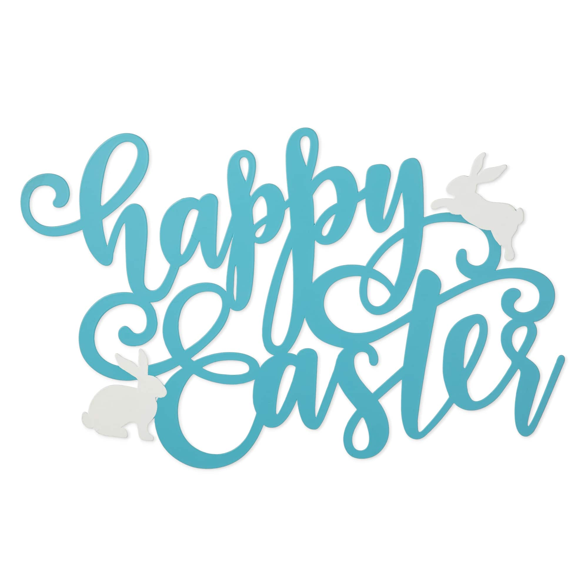 Glitzhome&#xAE; 18&#x22; Easter Metal &#x22;Happy Easter&#x22; Door Hanger