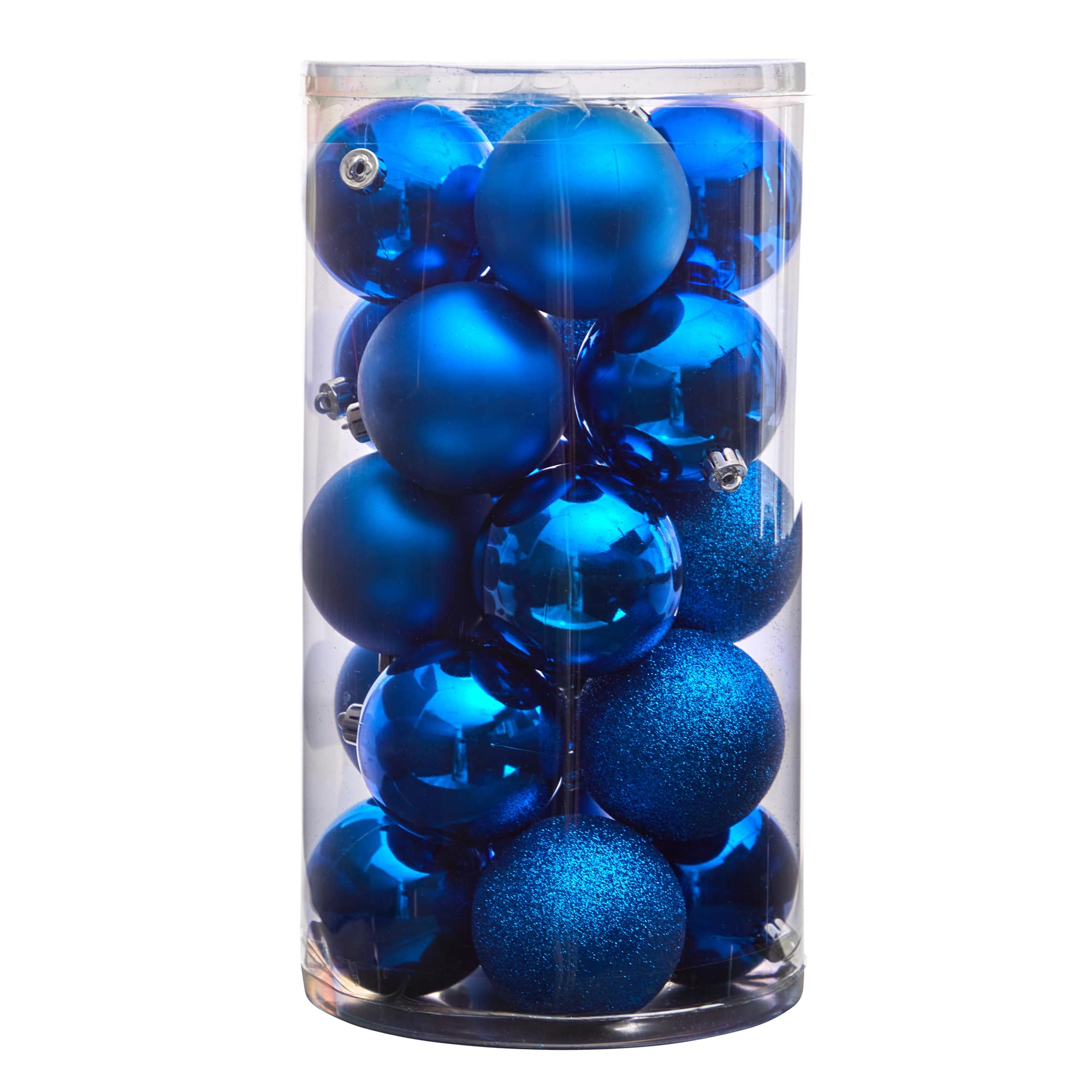 20ct. 3&#x22; Blue Shatterproof Christmas Ornaments
