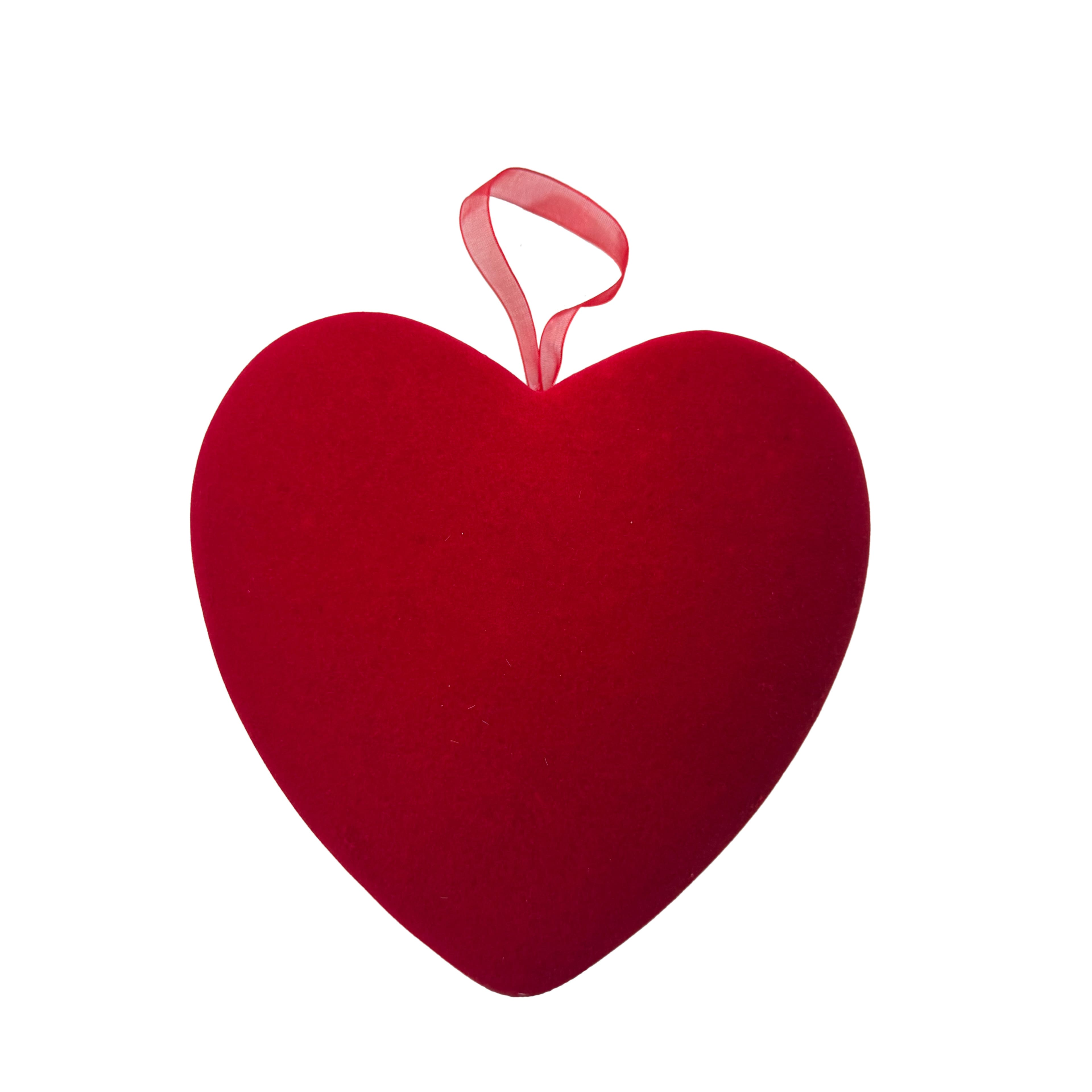 9" Red Flocked Heart Décor by Celebrate It™