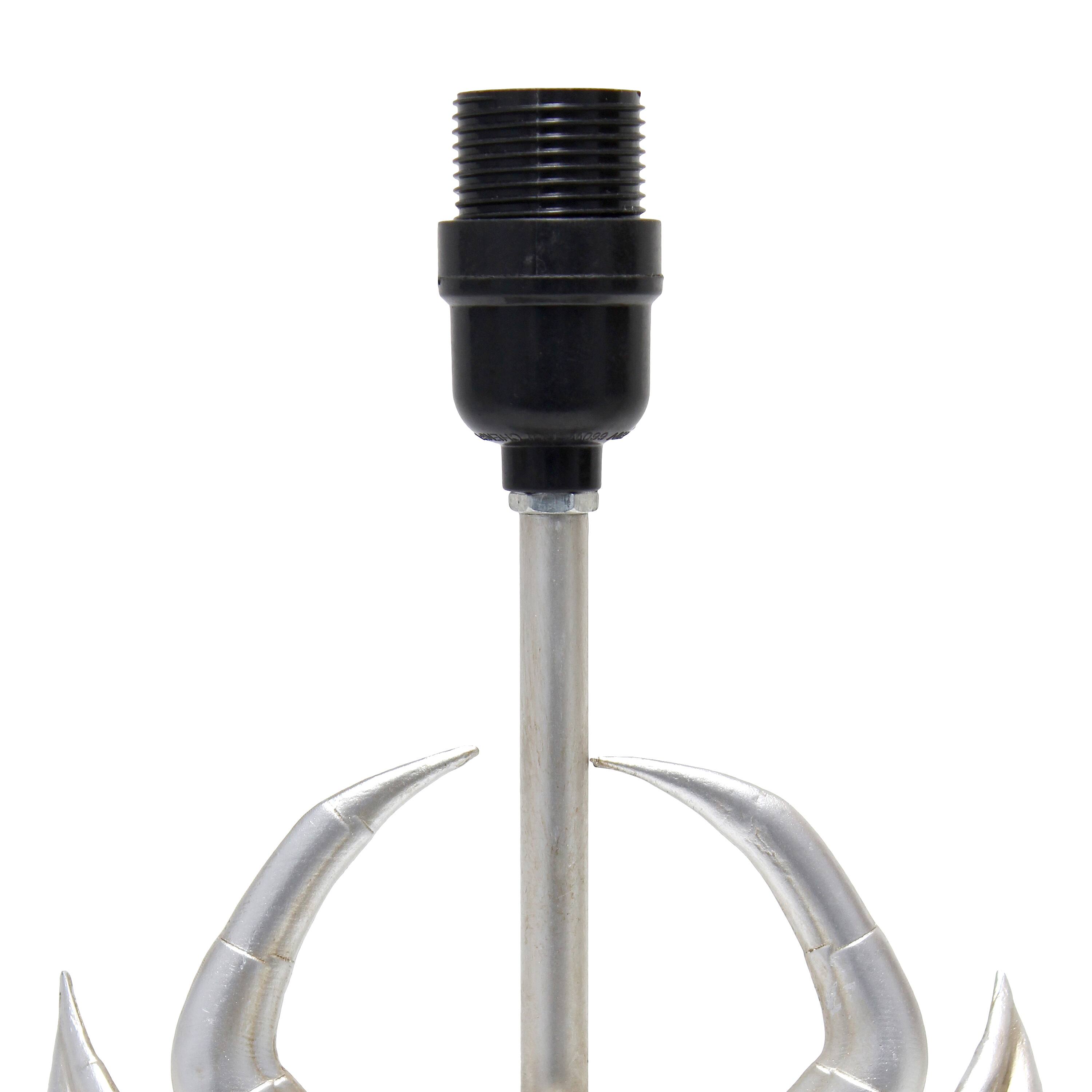 Simple Designs™ 18" Brushed Nickel Pinching Crab Table Lamp with White Shade