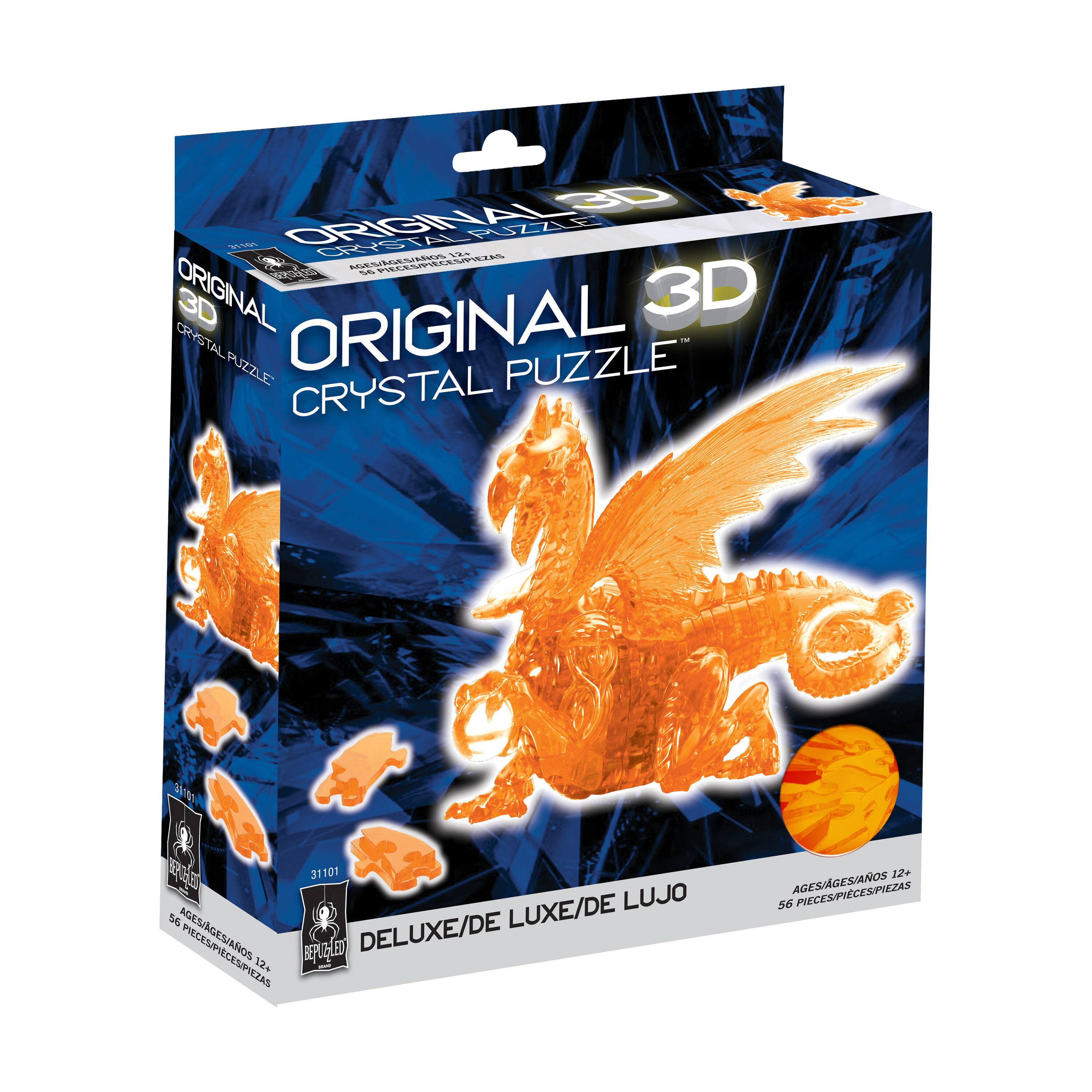3D Crystal Puzzle - Dragon (Orange): 56 Pcs