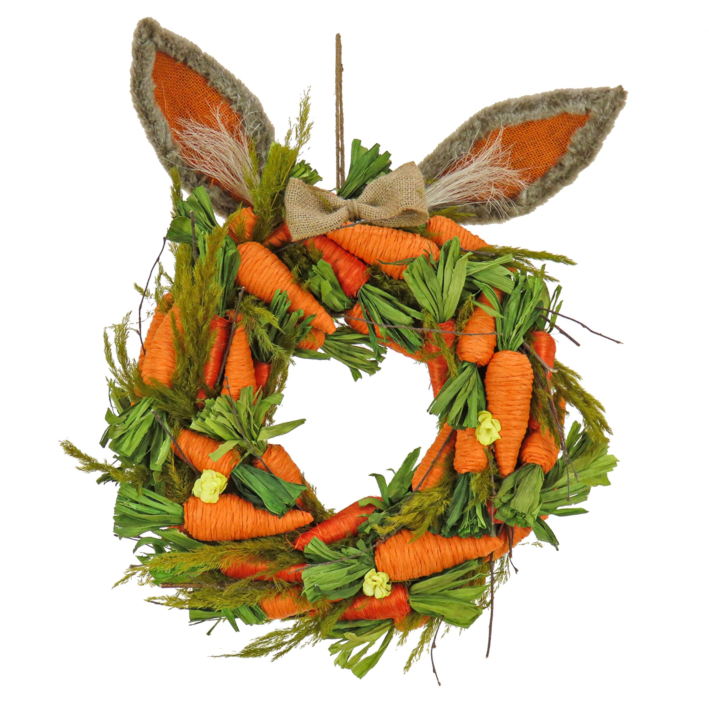 16&#x22; Carrots with Bunny Ears Wreath