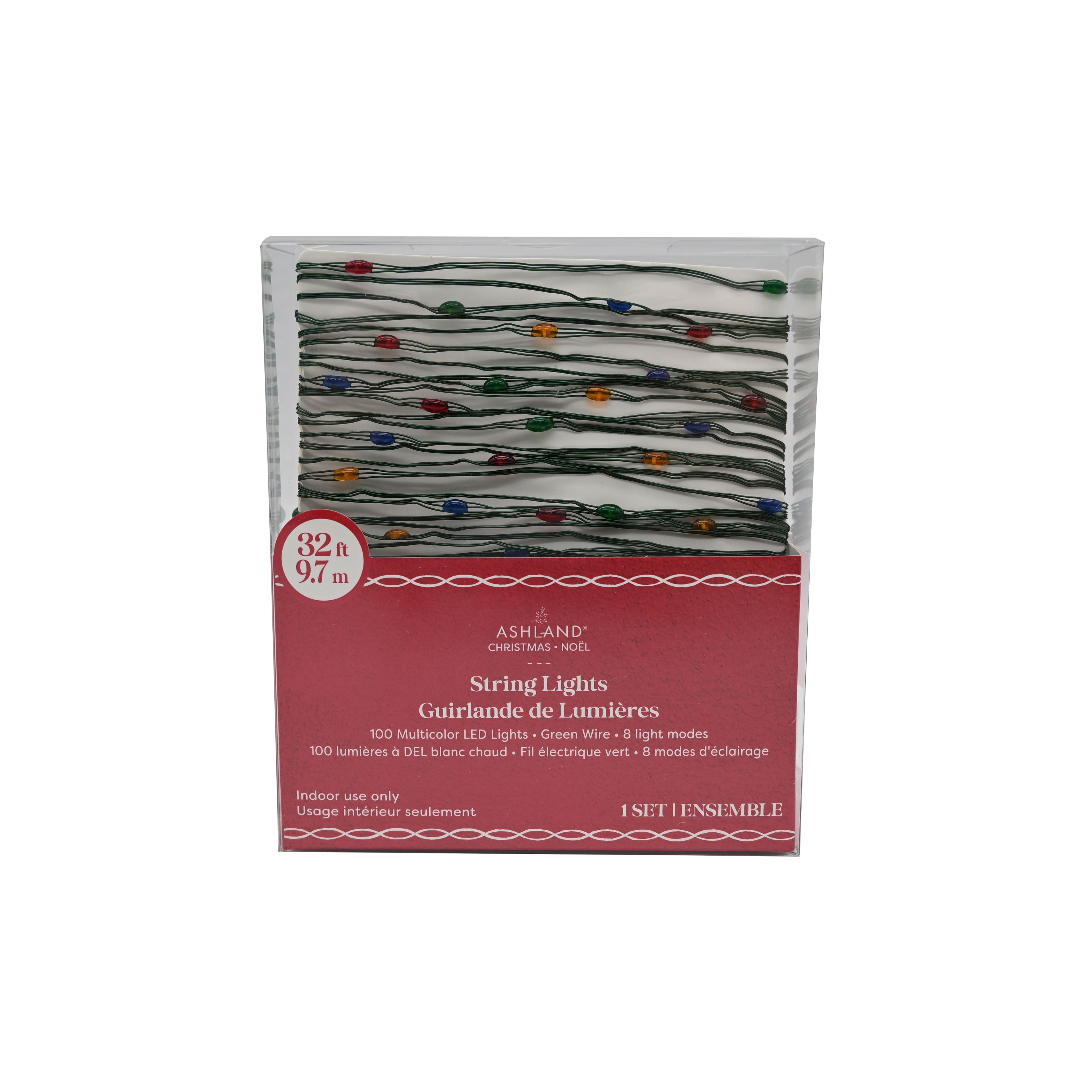 100ct. Multicolor LED Bead String Lights on Green Wire by Ashland&#xAE;