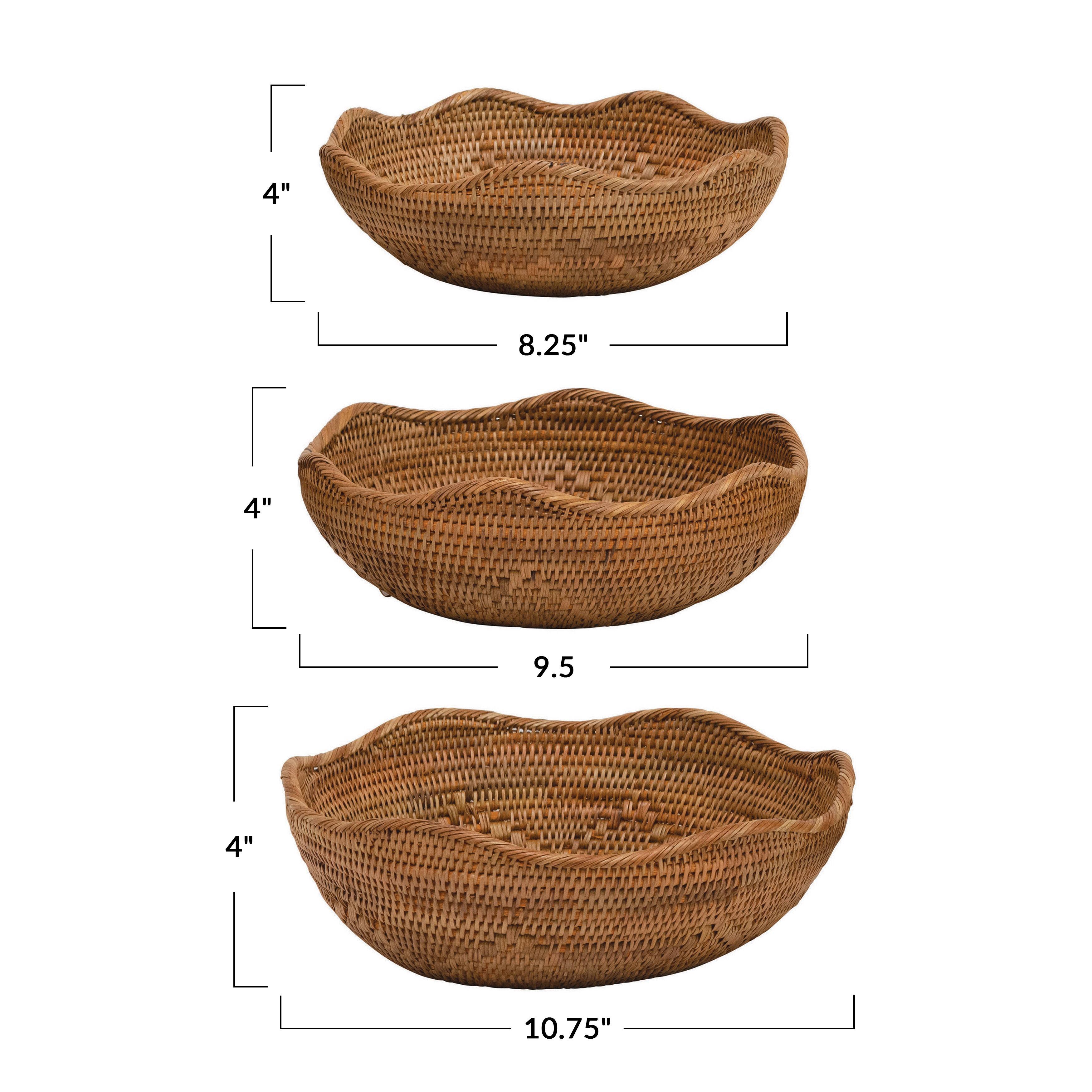 Hello Honey&#xAE; Decorative Hand-Woven Rattan Bowls Set