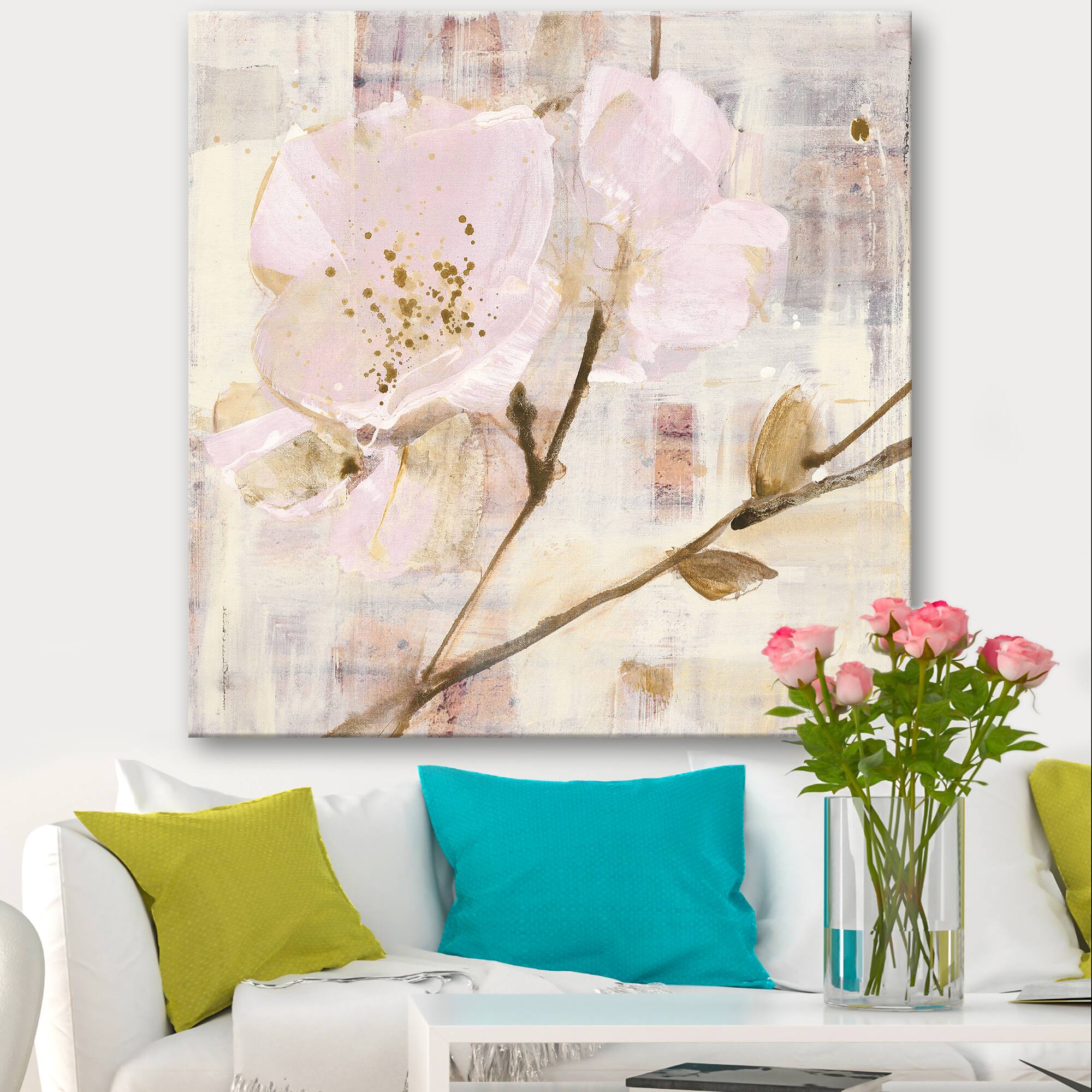 Designart - Elegance I Pink - Shabby Chic Canvas Art