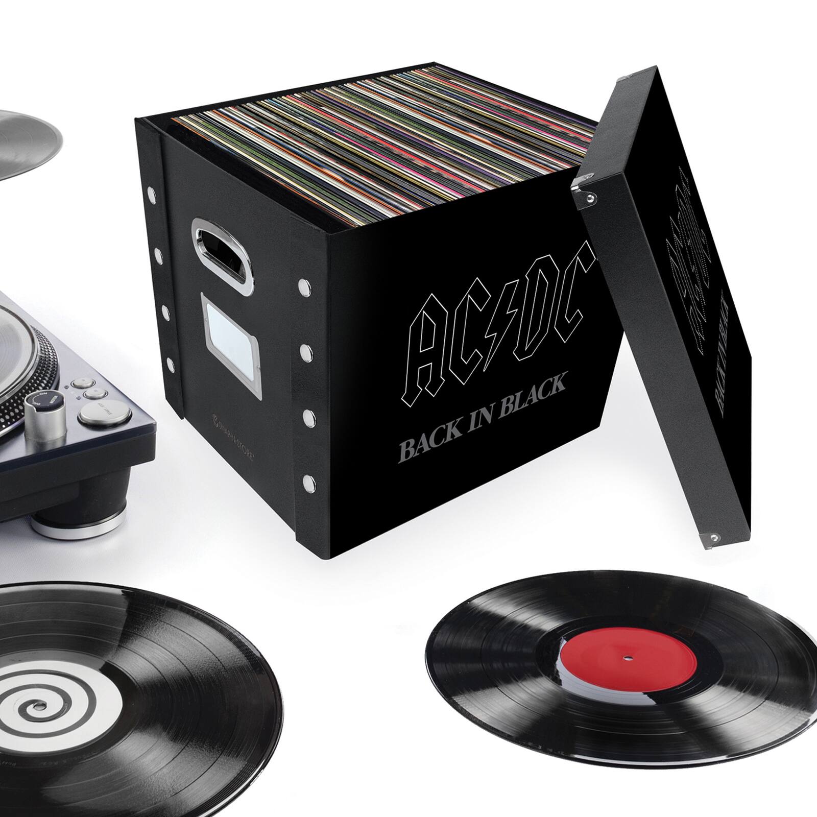 12&#x22; Snap-N-Store AC/DC Back In Black Vinyl Record Storage Box