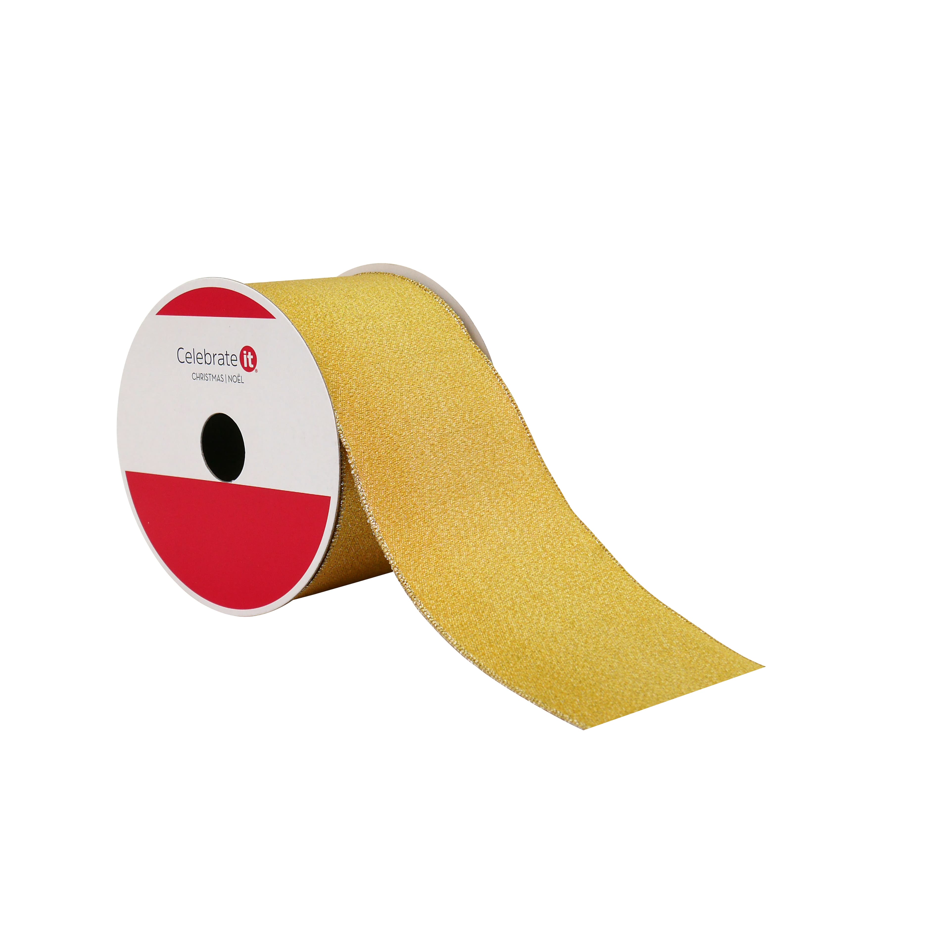2.5&#x22; x 20ft. Gold Wired Shimmer Ribbon by Celebrate It&#xAE;