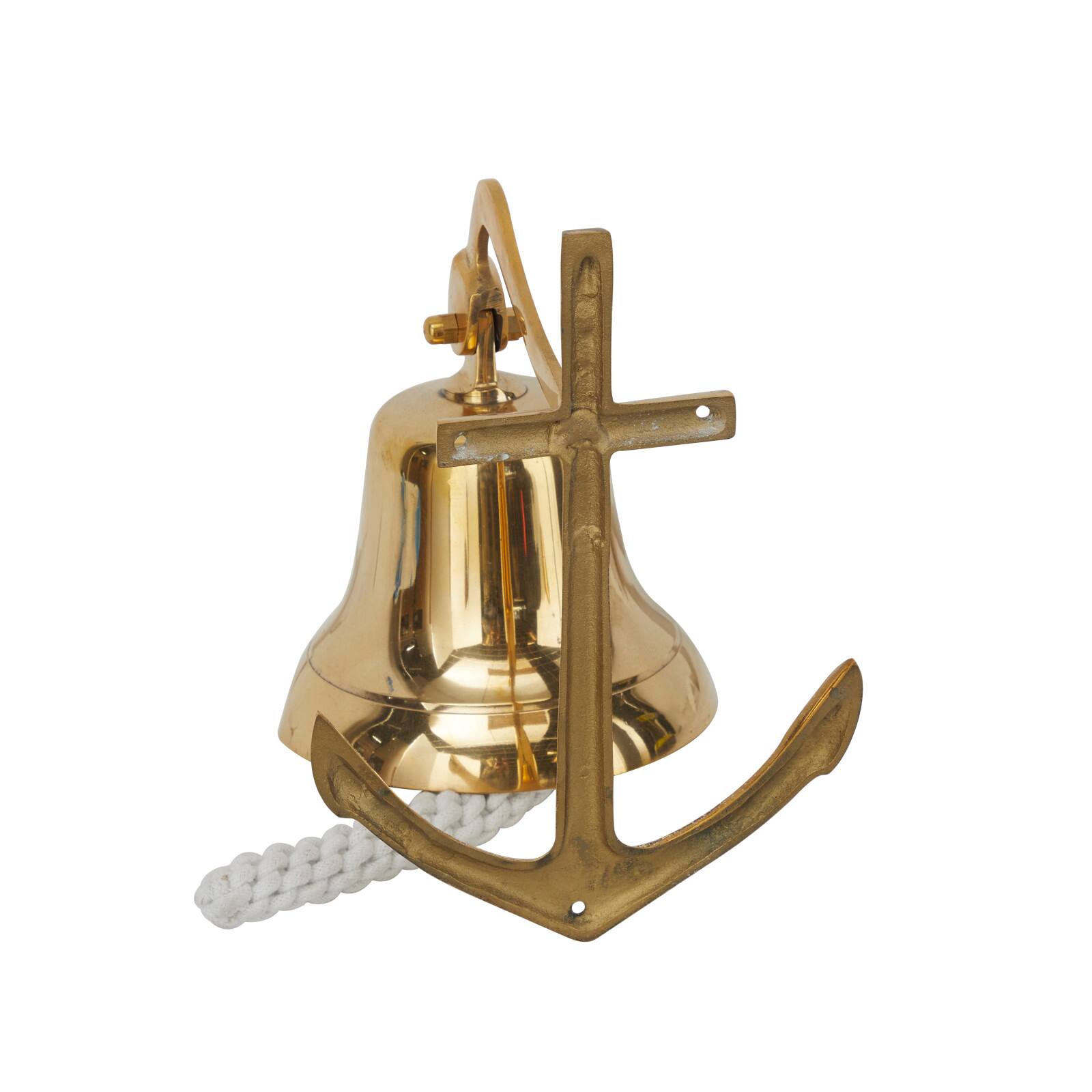 9.5" Nautical Bell Wall Accent with Anchor Backing