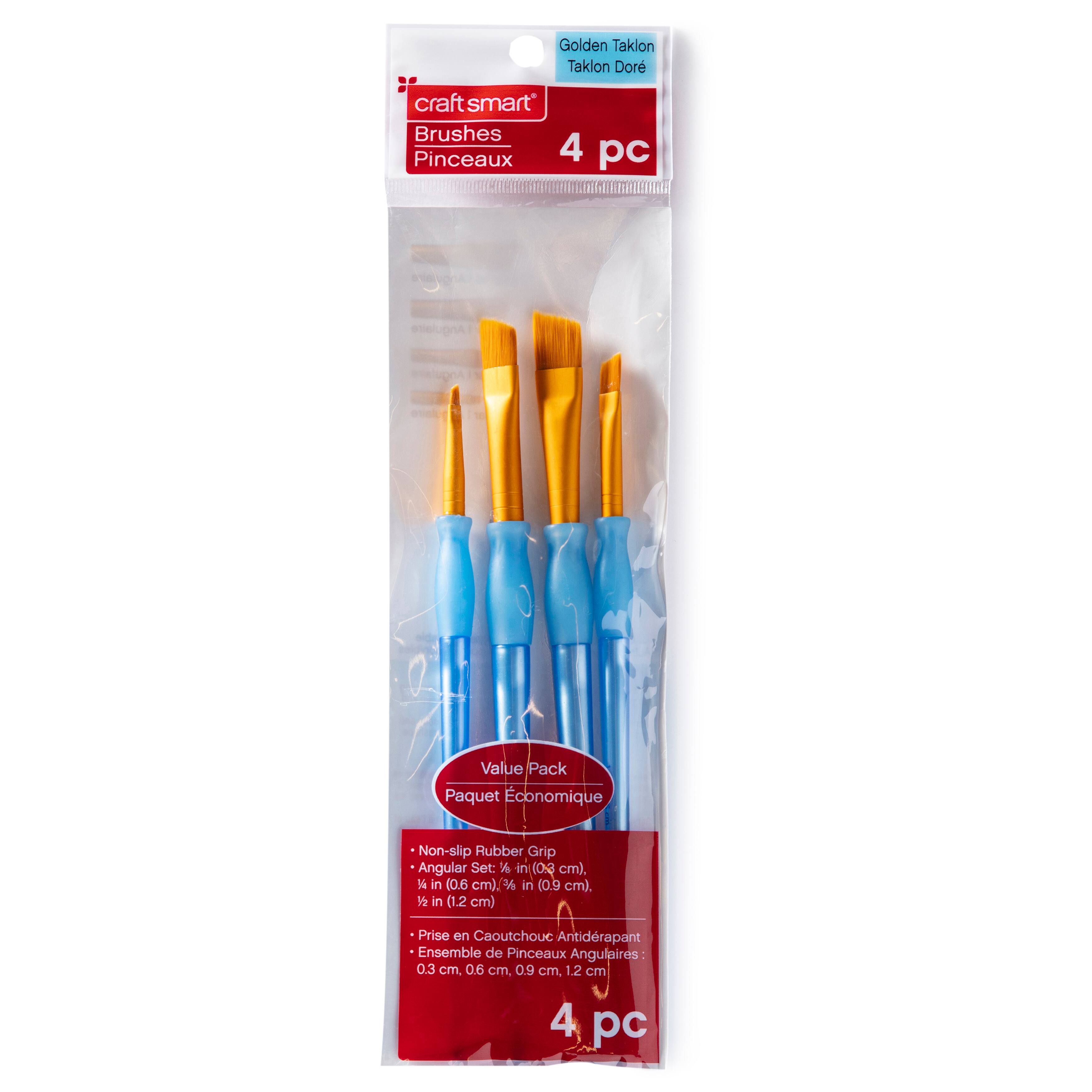 Golden Taklon Angular 4 Piece Brush Set by Craft Smart&#xAE;