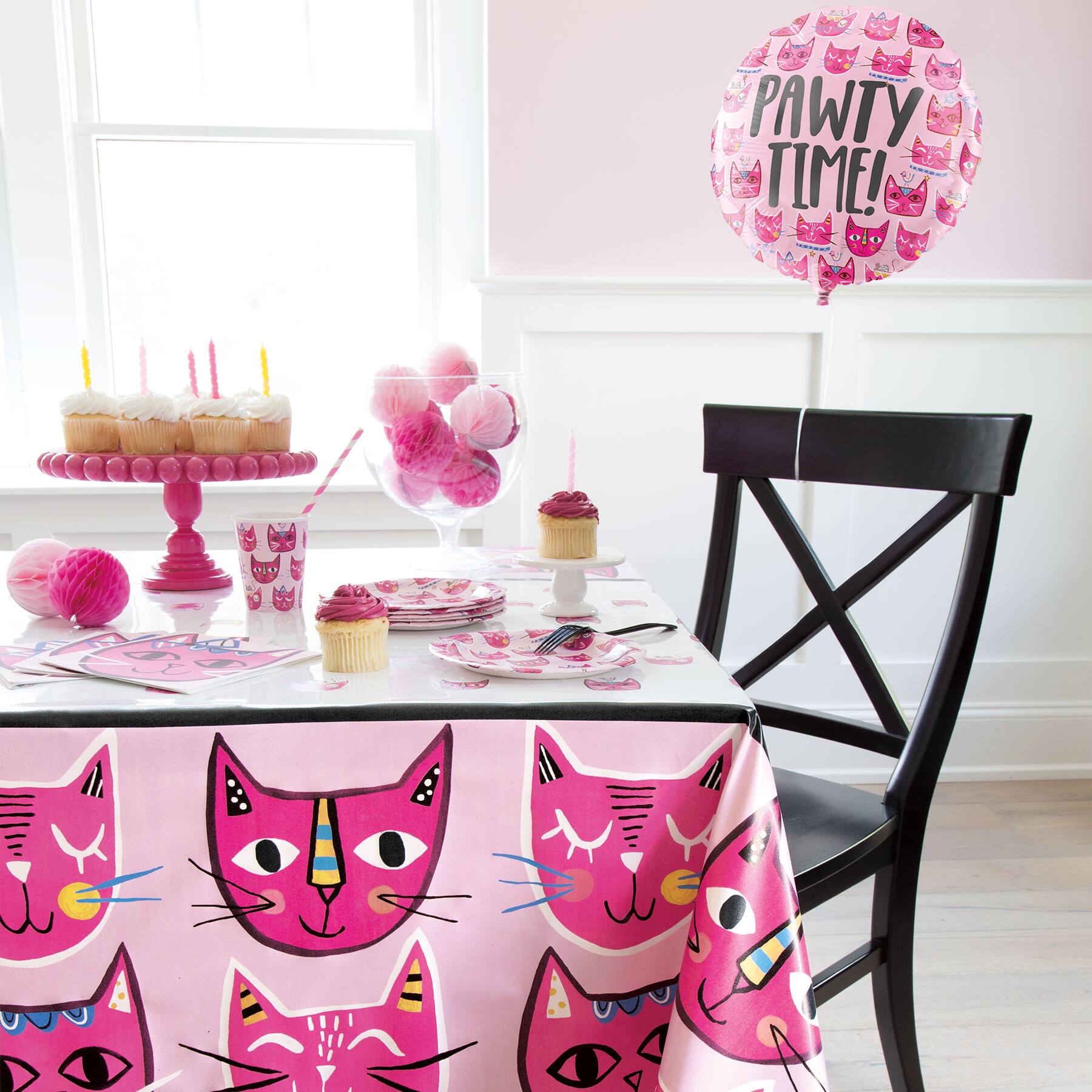 Unique Pink Cat Paper Cake Plates 8Ct