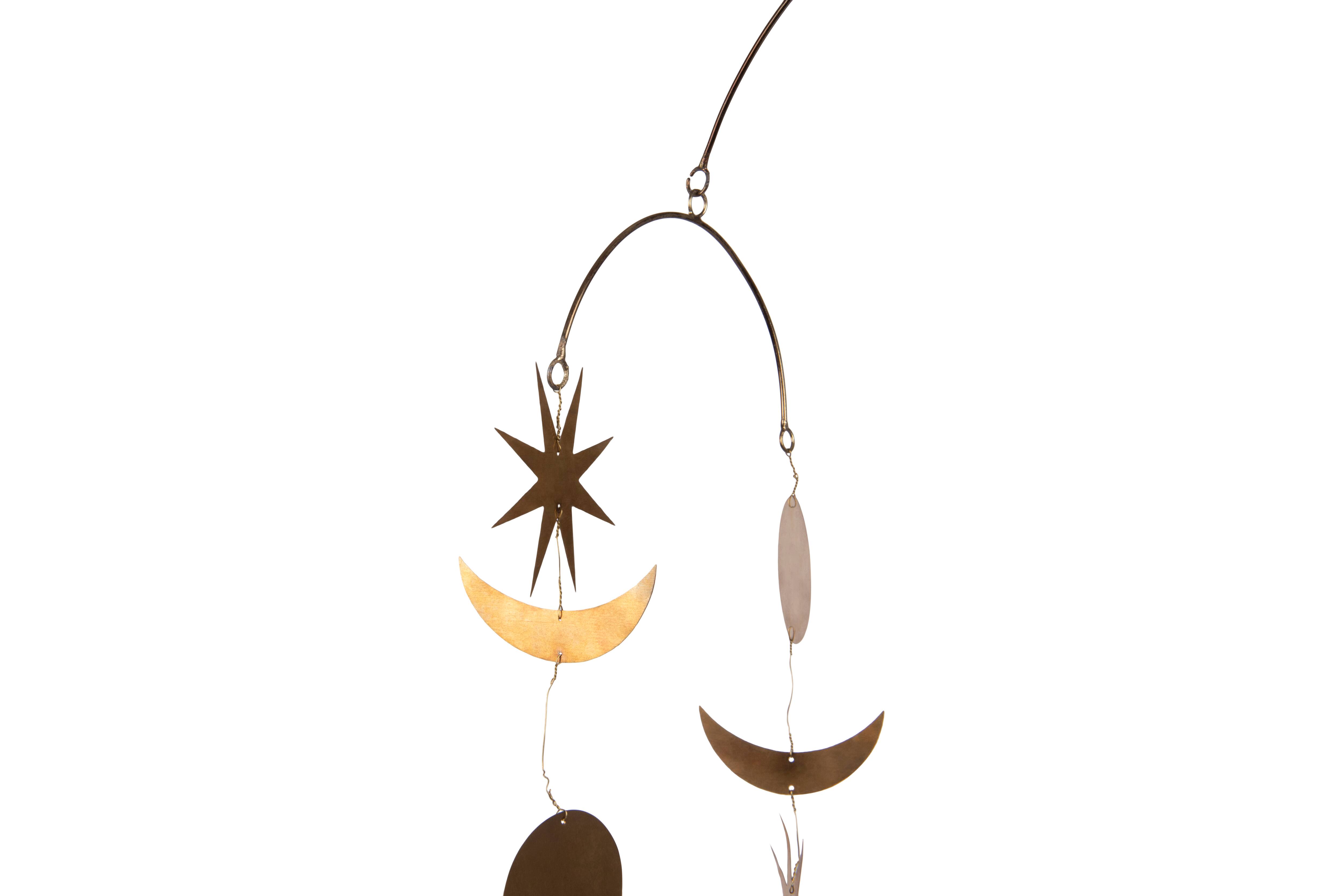 Hello Honey® Star & Moon Brass Mobile