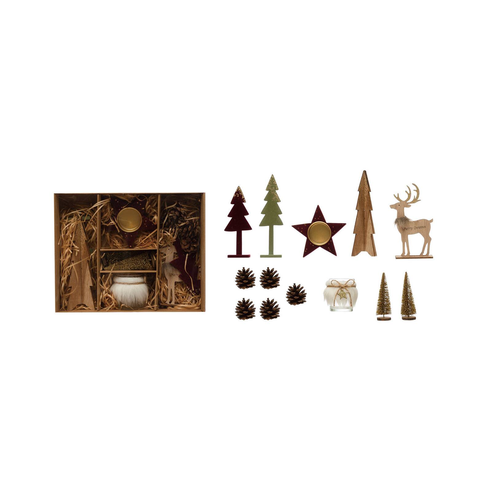Hello Honey&#xAE; 13 Piece Faux Fur &#x26; Star Candle &#x26; Woodland Icons Candle Garden  Kit