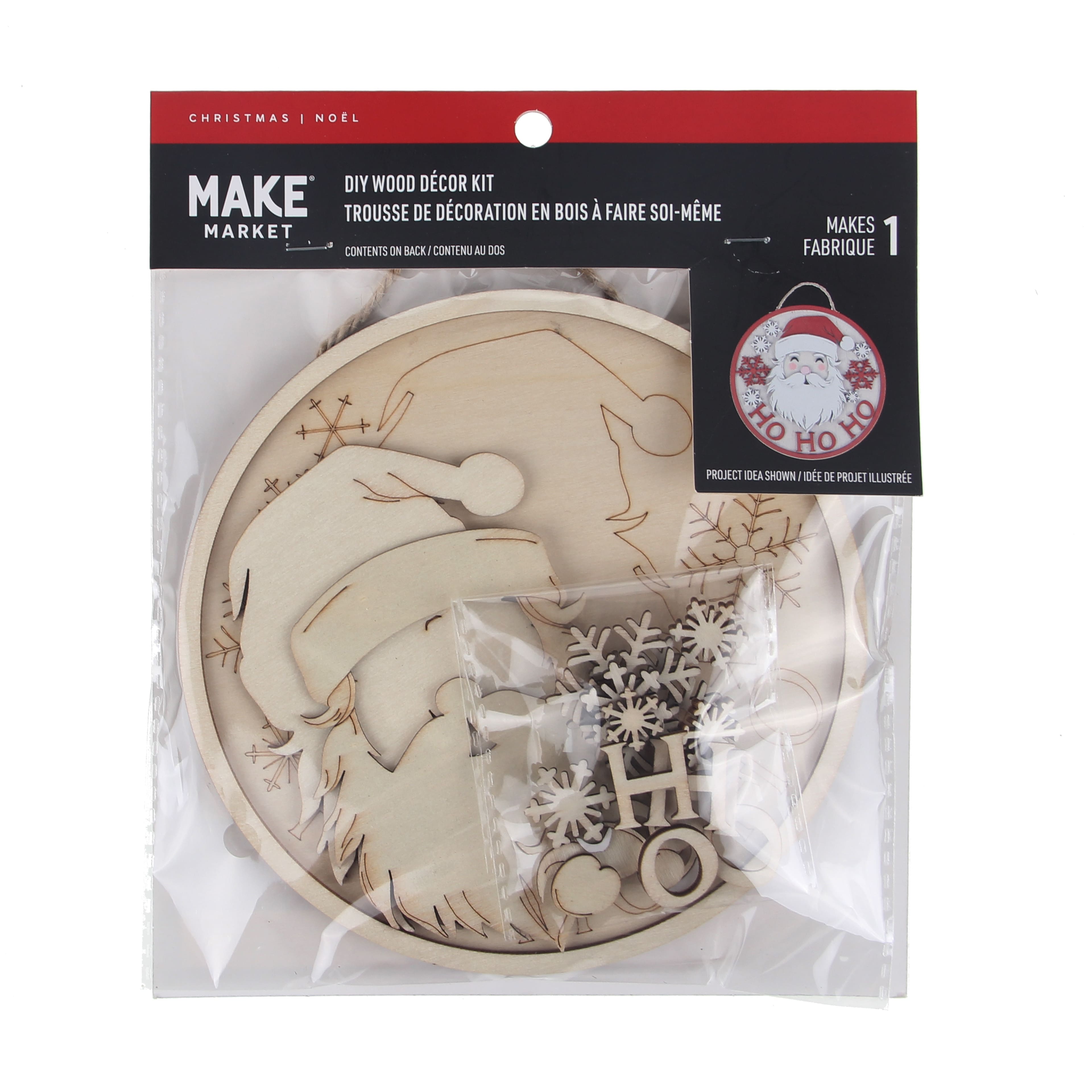 6&#x22; Santa Plaque DIY Wood D&#xE9;cor Kit by Make Market&#xAE;