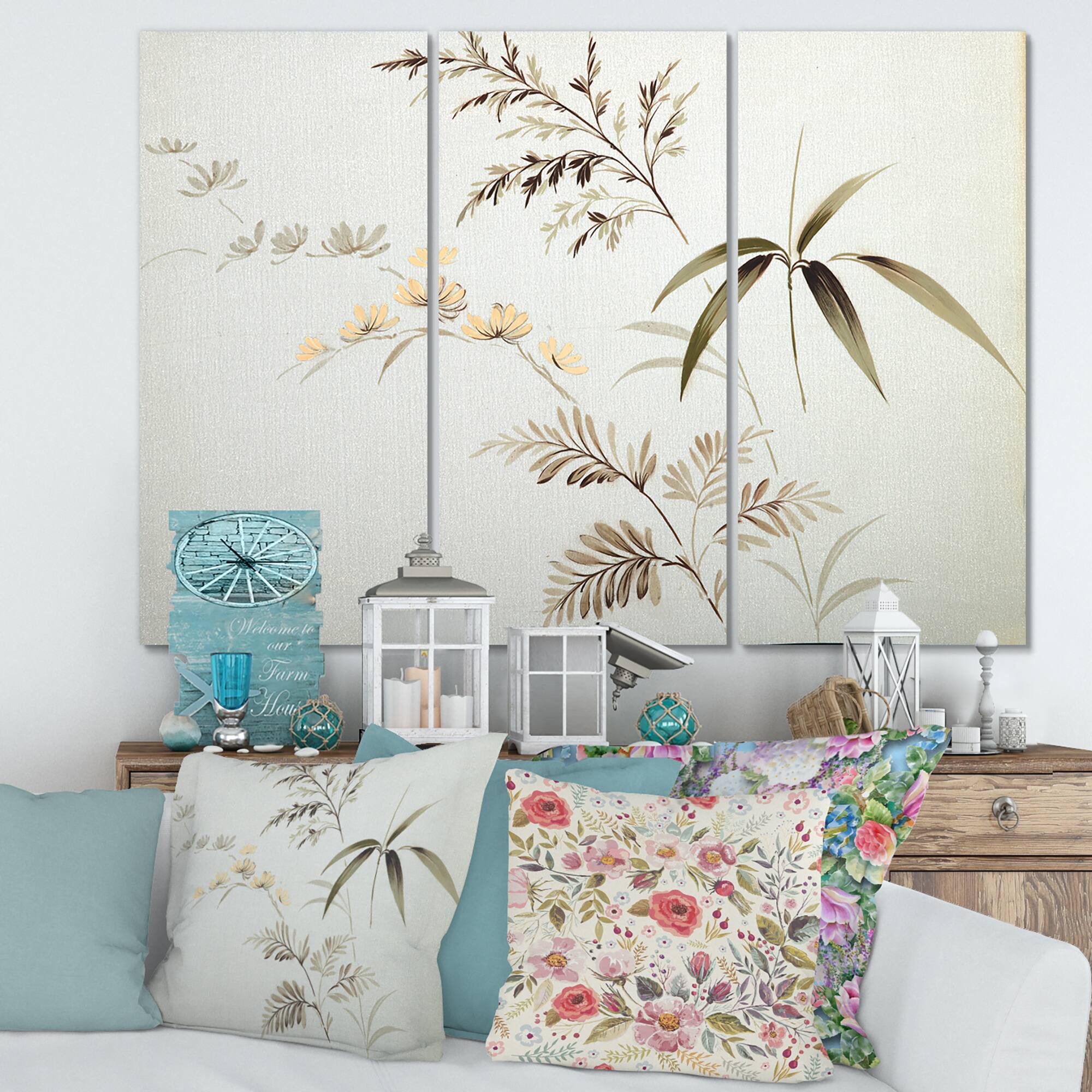 Designart - Retro Drawing of Flowers III