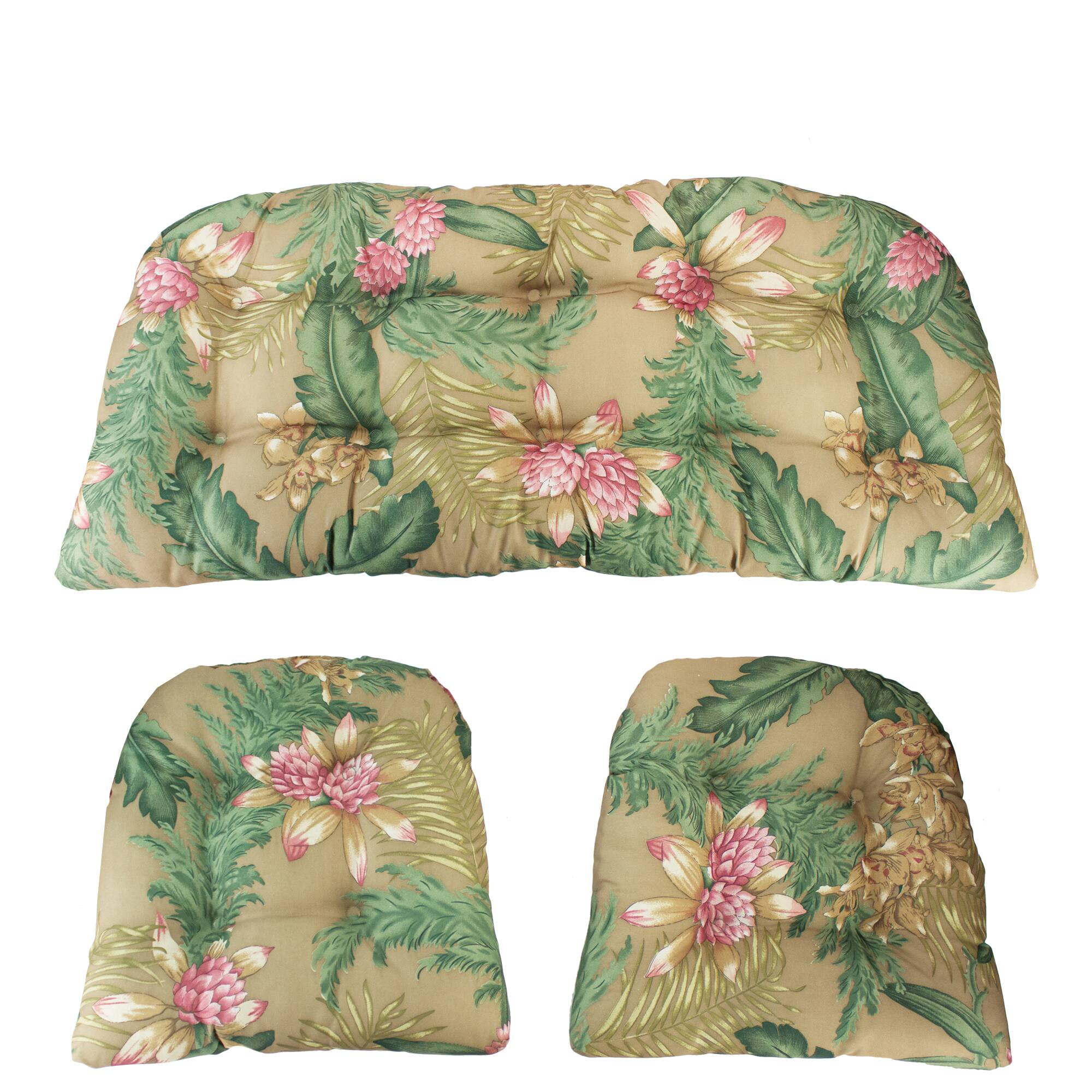 3 Piece Wicker Furniture Cushion Set