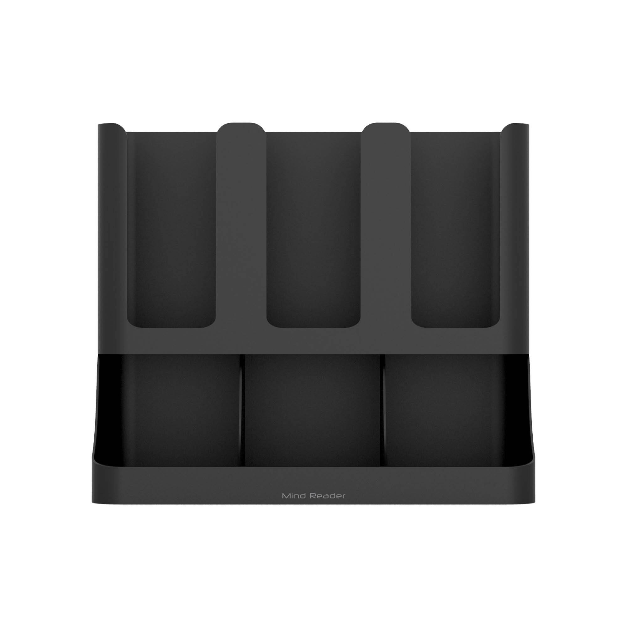 Mind Reader 6 Compartment Upright Breakroom Coffee Condiment and Cup Storage Organizer