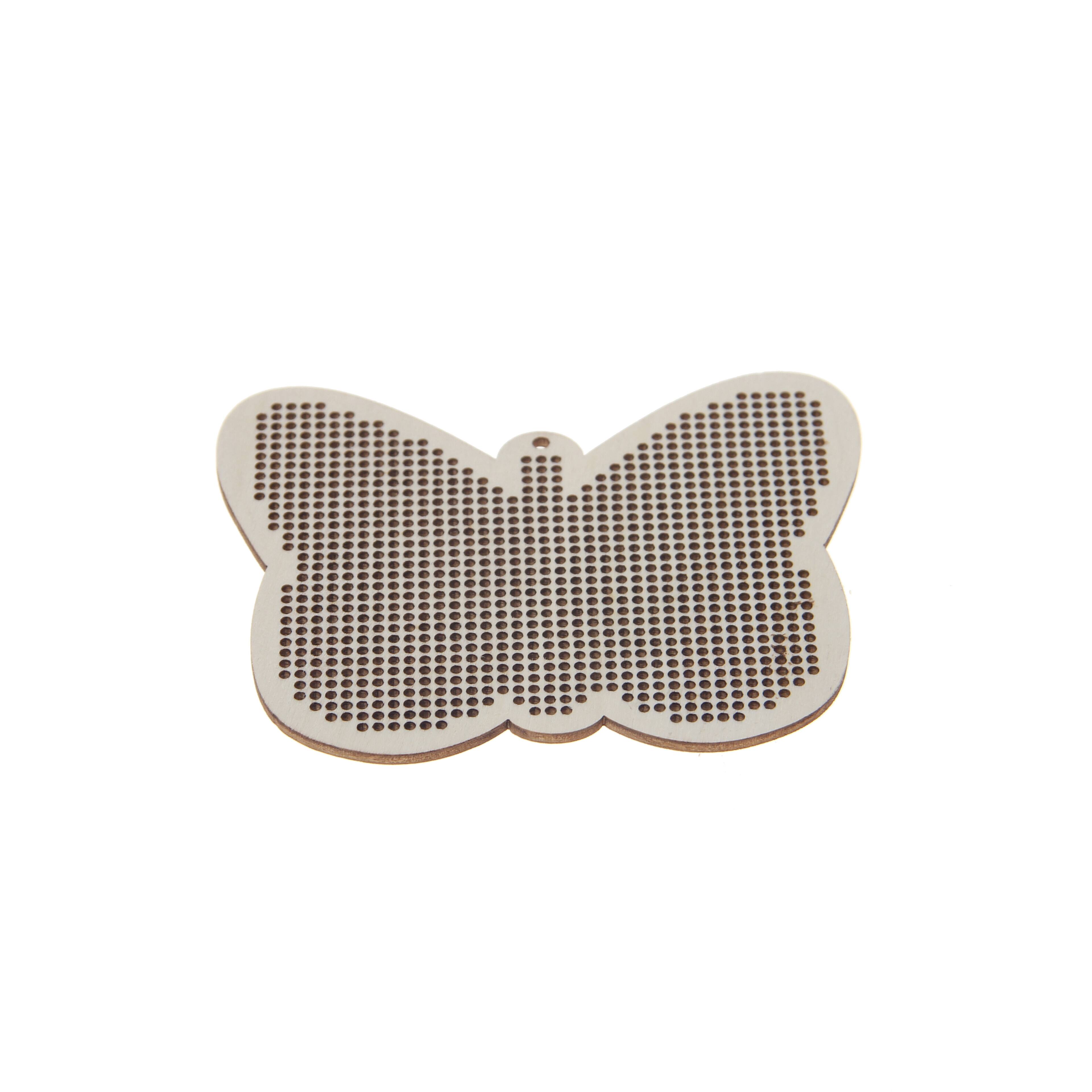 4" Butterfly Cross Stitch Wood Canvas, 4ct. by Loops & Threads®